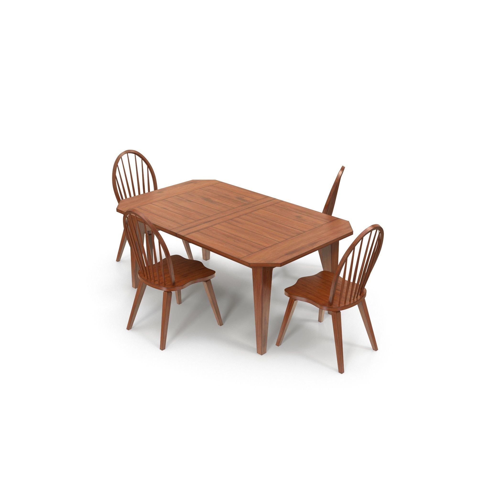 Colebrook 5 pc Dining Set Rustic Oak Free 3D model_3