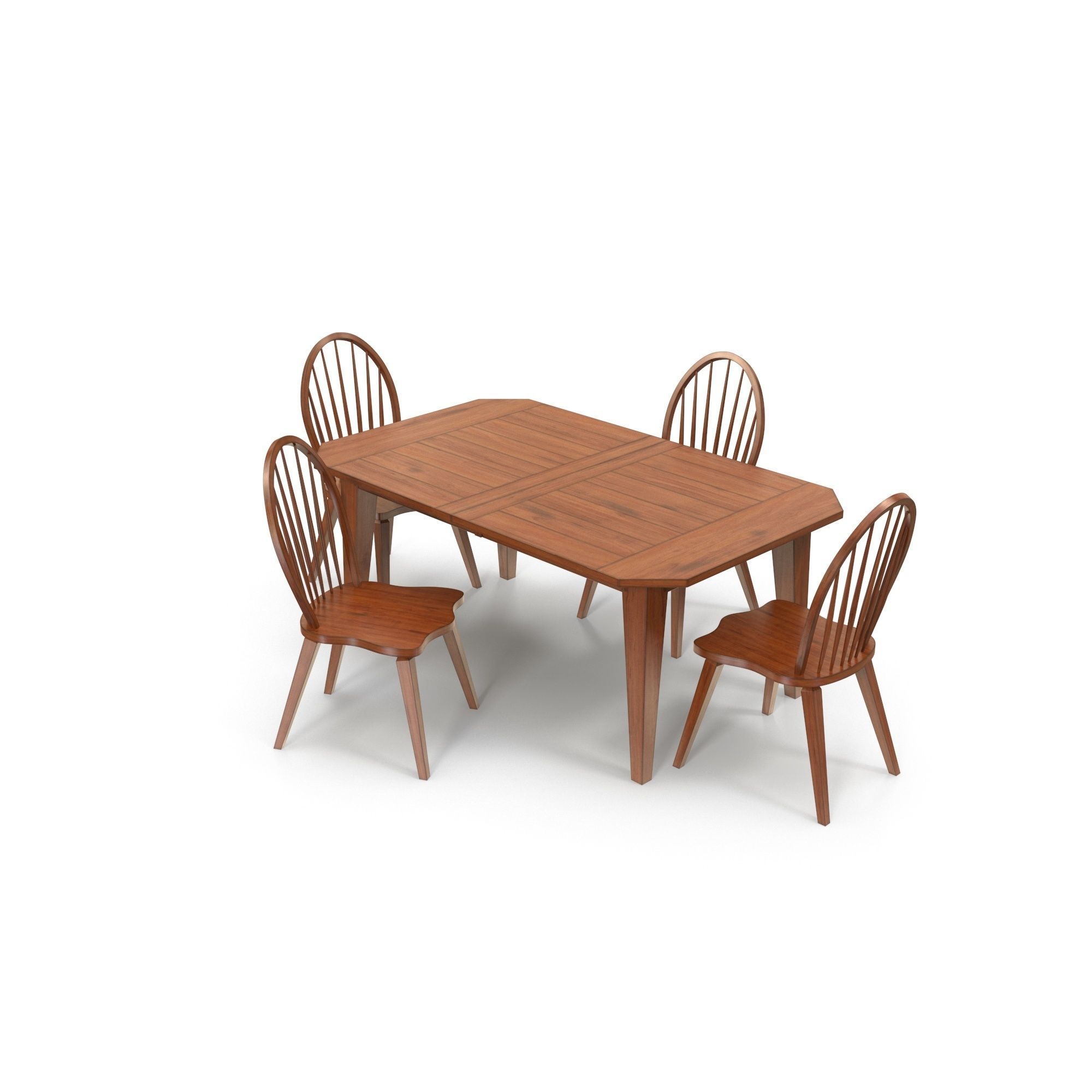 Colebrook 5 pc Dining Set Rustic Oak Free 3D model_2