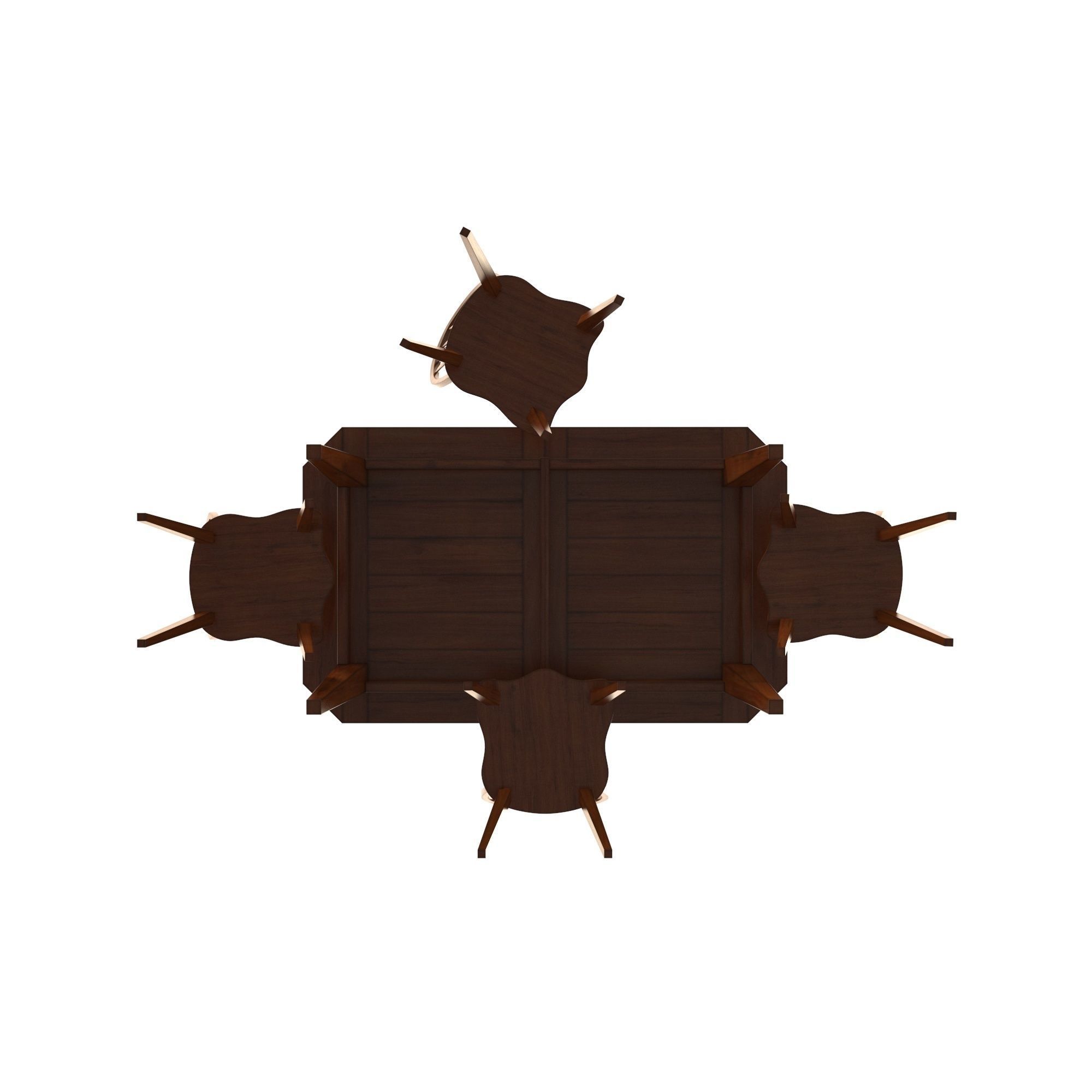 Colebrook 5 pc Dining Set Rustic Oak Free 3D model_7