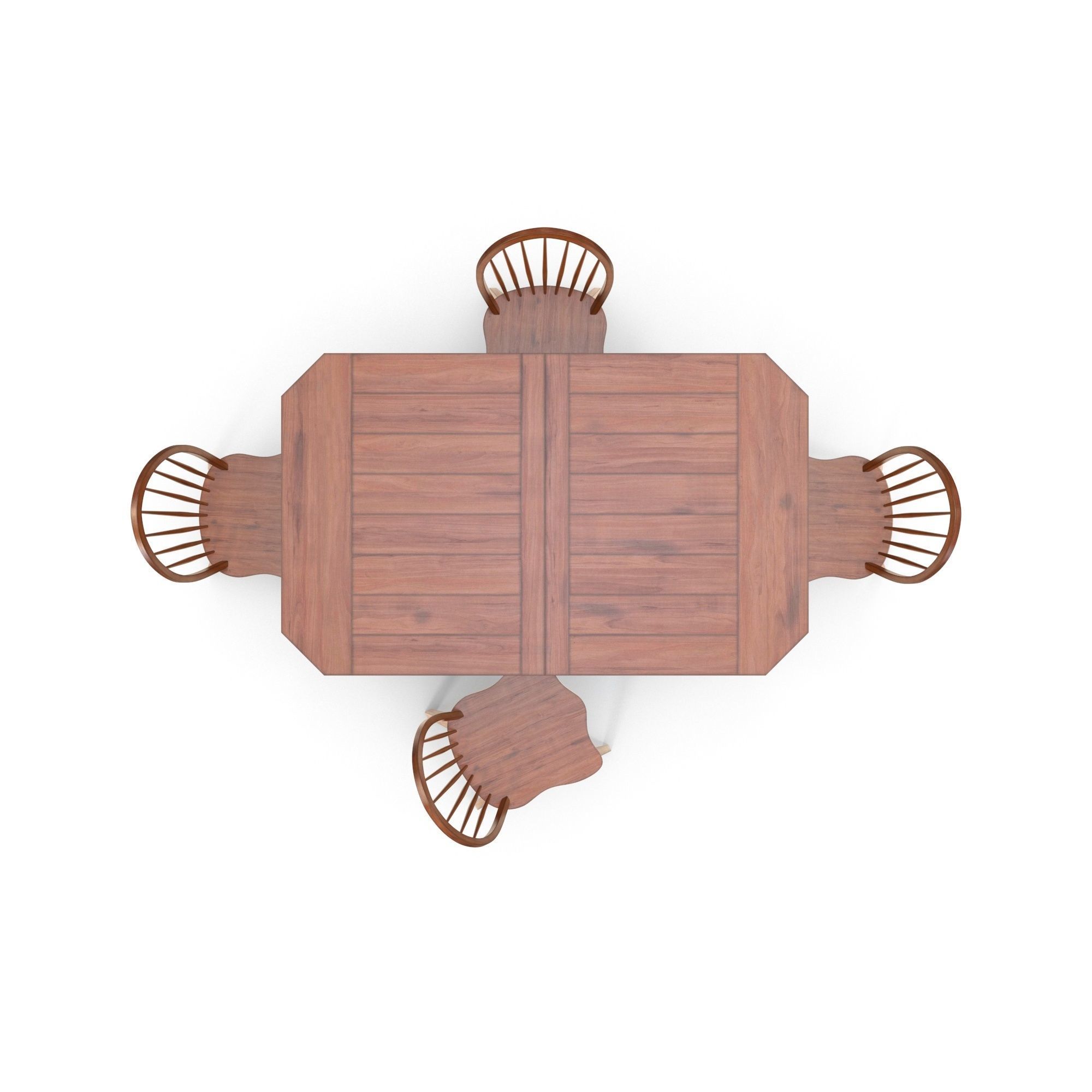 Colebrook 5 pc Dining Set Rustic Oak Free 3D model_1