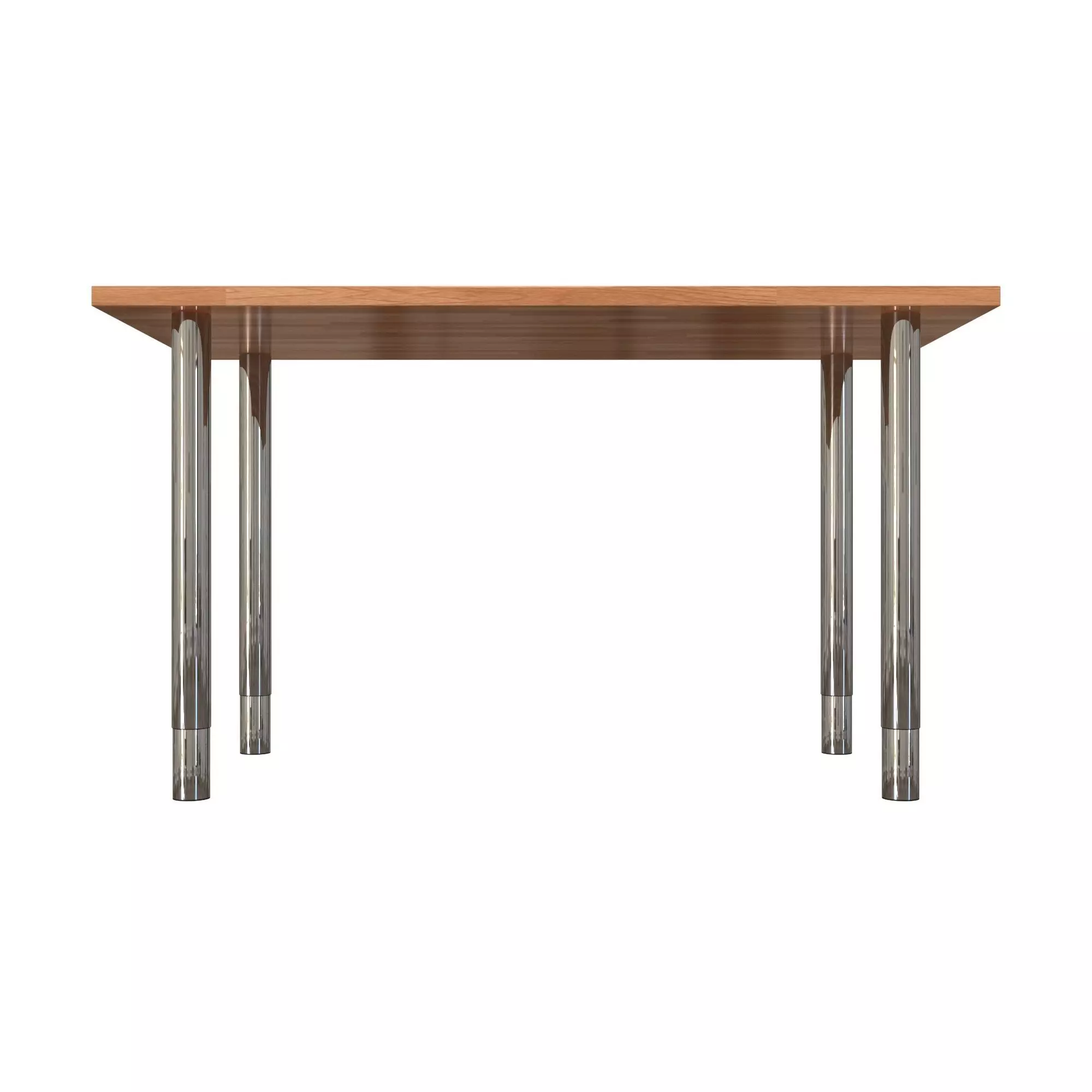 Gerton hickory kitchen table with stainless steel legs Free 3D model_0