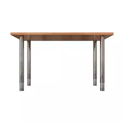 Gerton hickory kitchen table with stainless steel legs Free 3D model