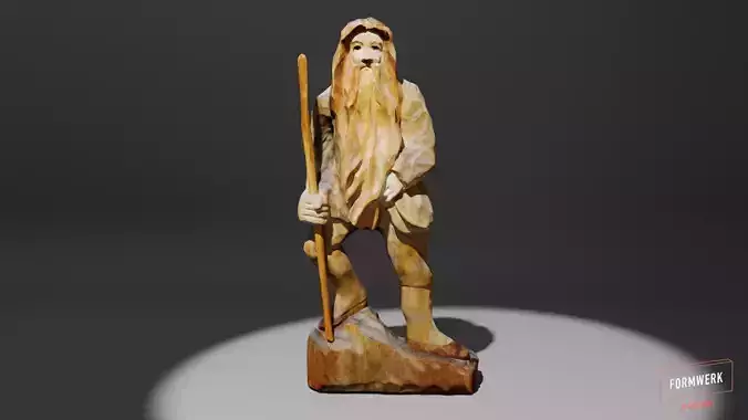 Wooden Figure - Viking - fantasy 3D print model