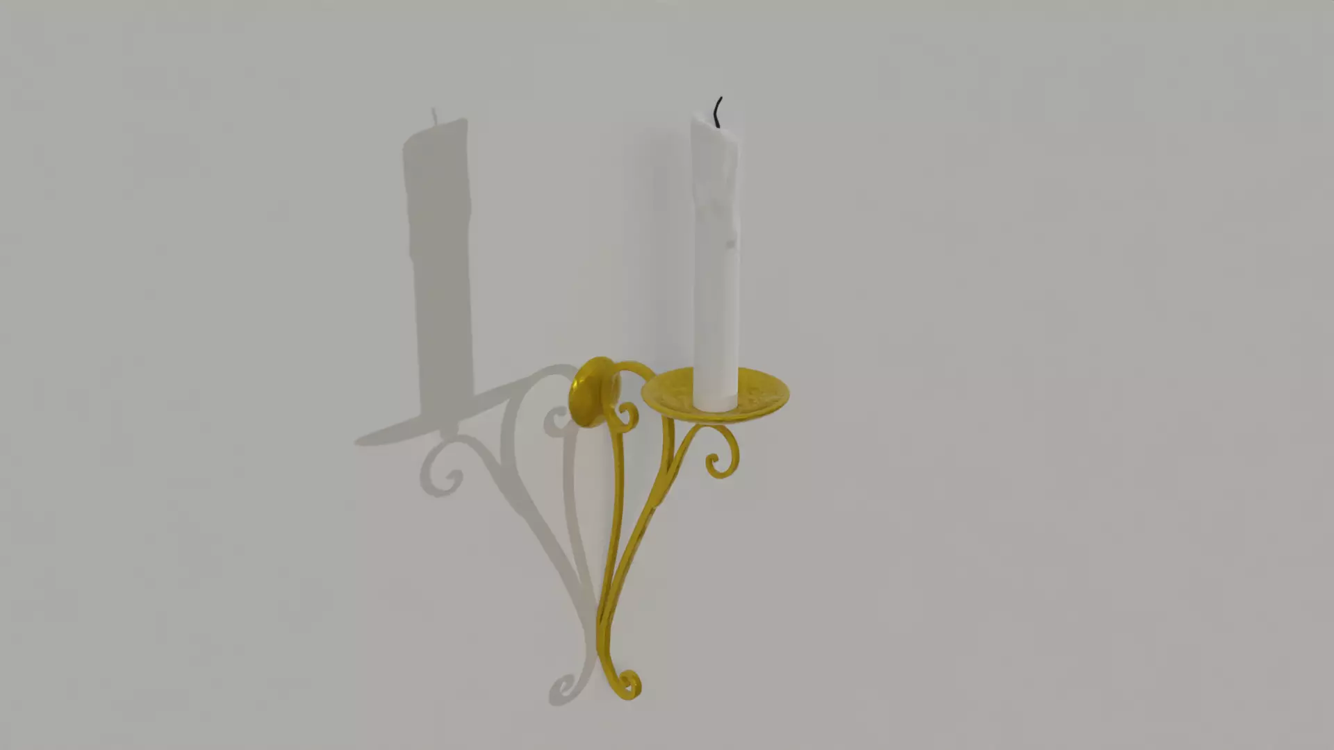 golden candle 3D model