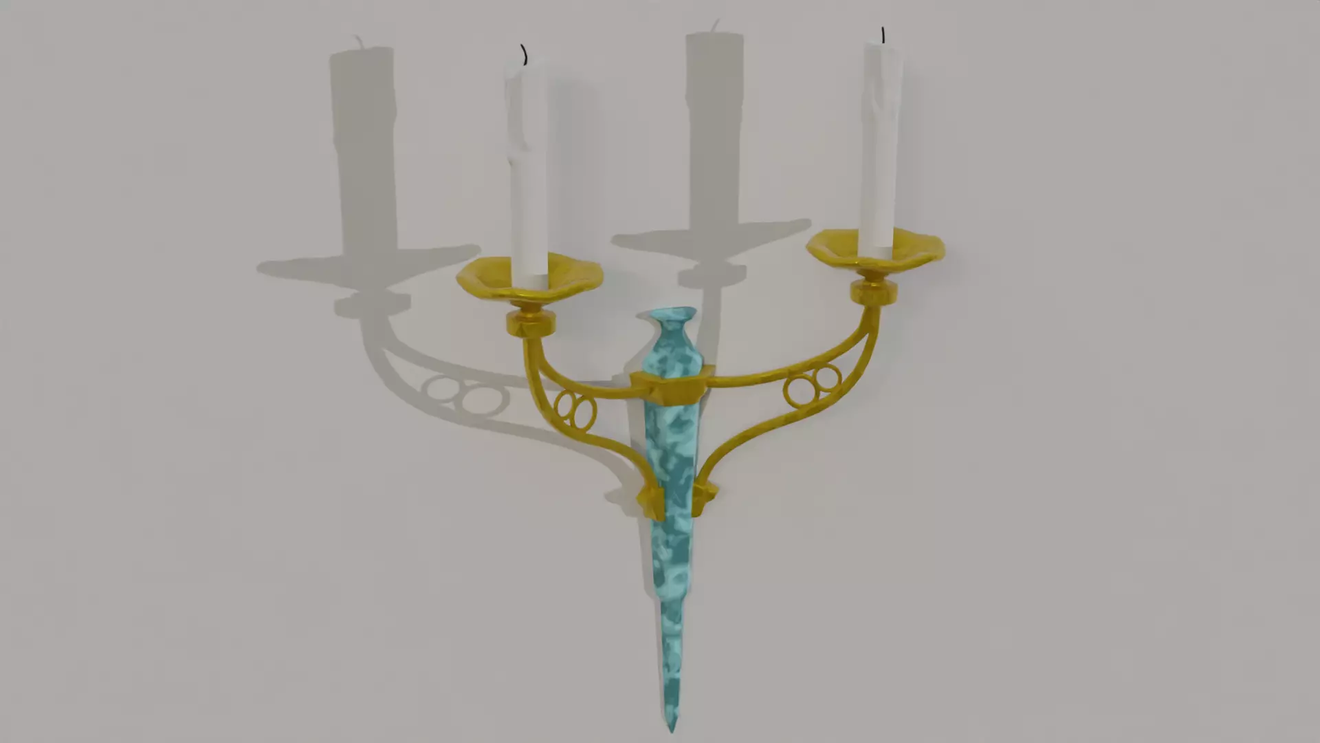 golden candle 3D model