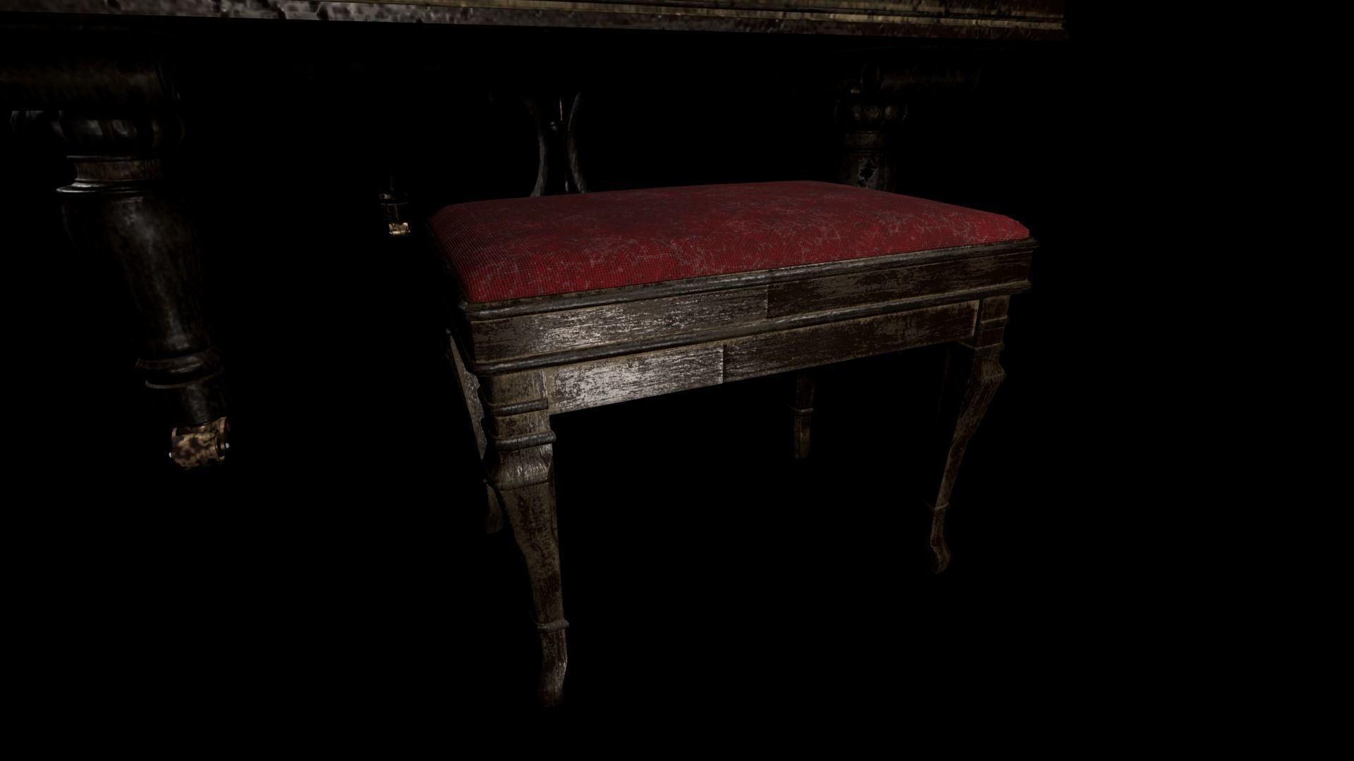 Old Abandoned Piano - PBR Low-poly 3D model_6