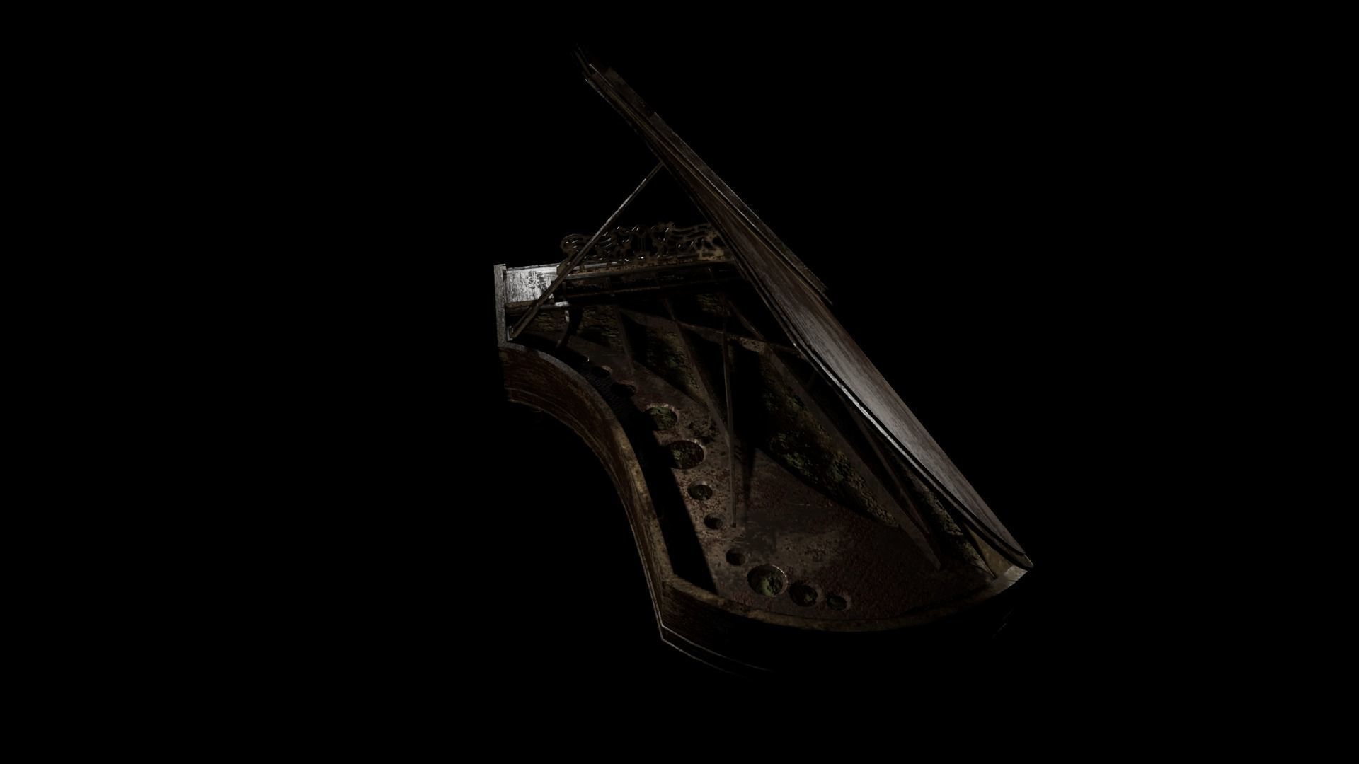 Old Abandoned Piano - PBR Low-poly 3D model_5