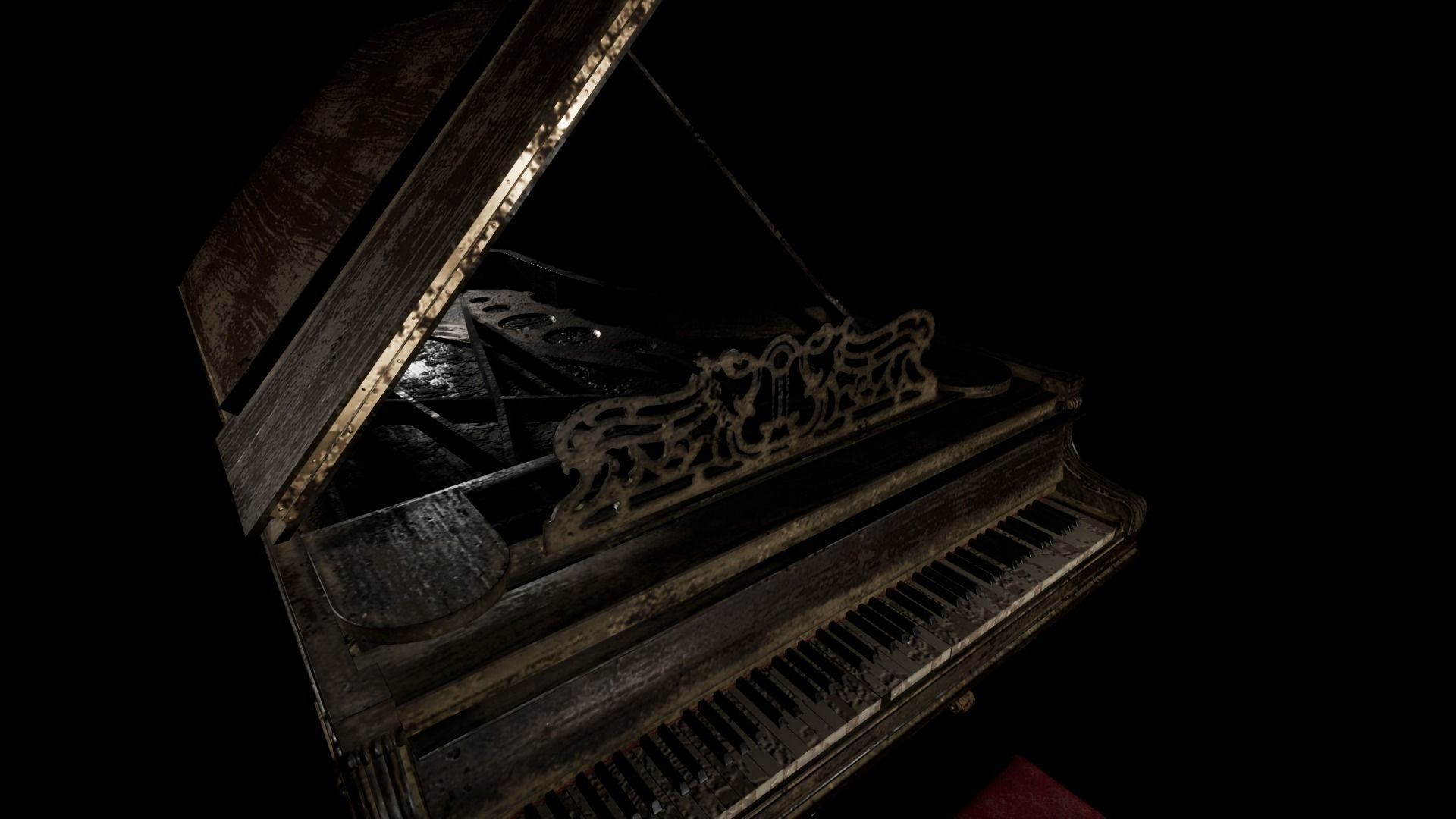 Old Abandoned Piano - PBR Low-poly 3D model_2