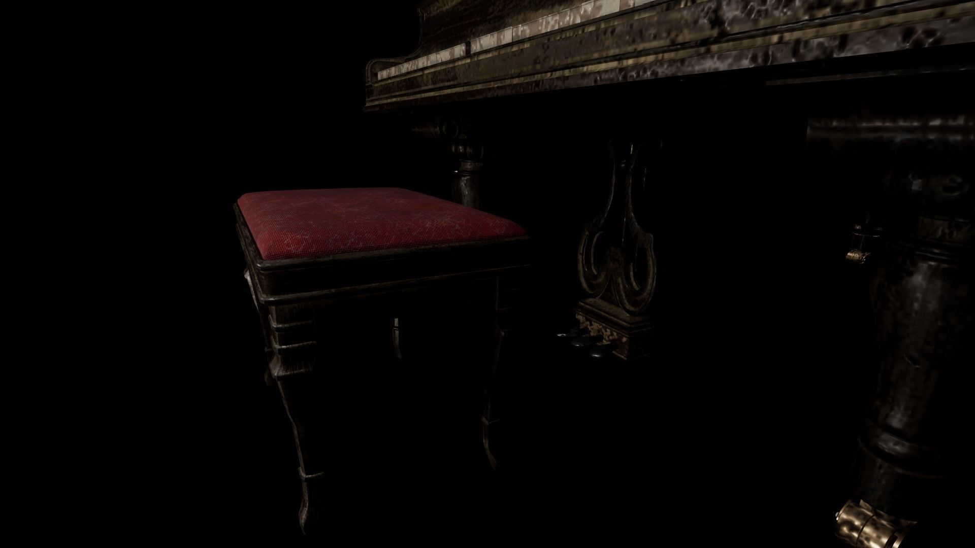 Old Abandoned Piano - PBR Low-poly 3D model_7
