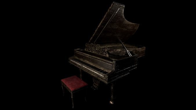 Old Abandoned Piano - PBR Low-poly 3D model