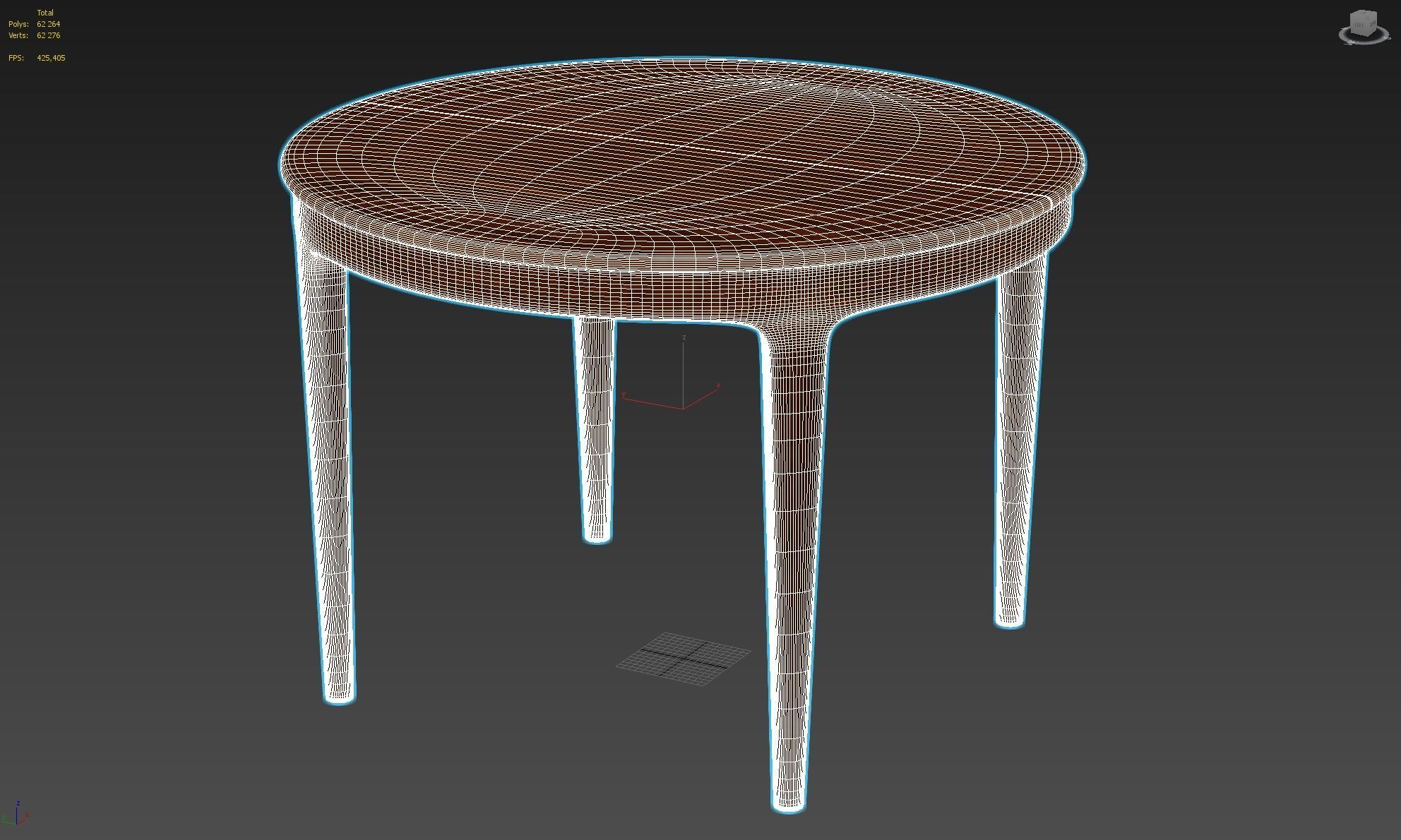 R133409 Dining Table Free 3D model_4
