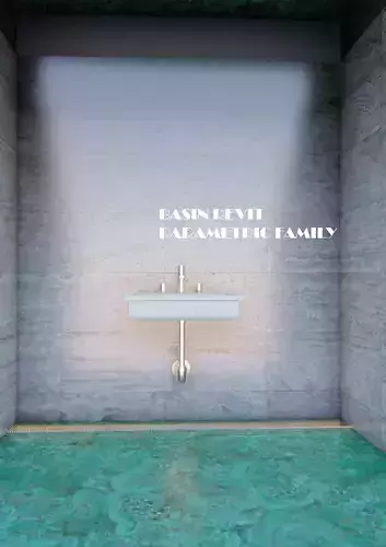 Basin revit parametric  family Low-poly 3D model