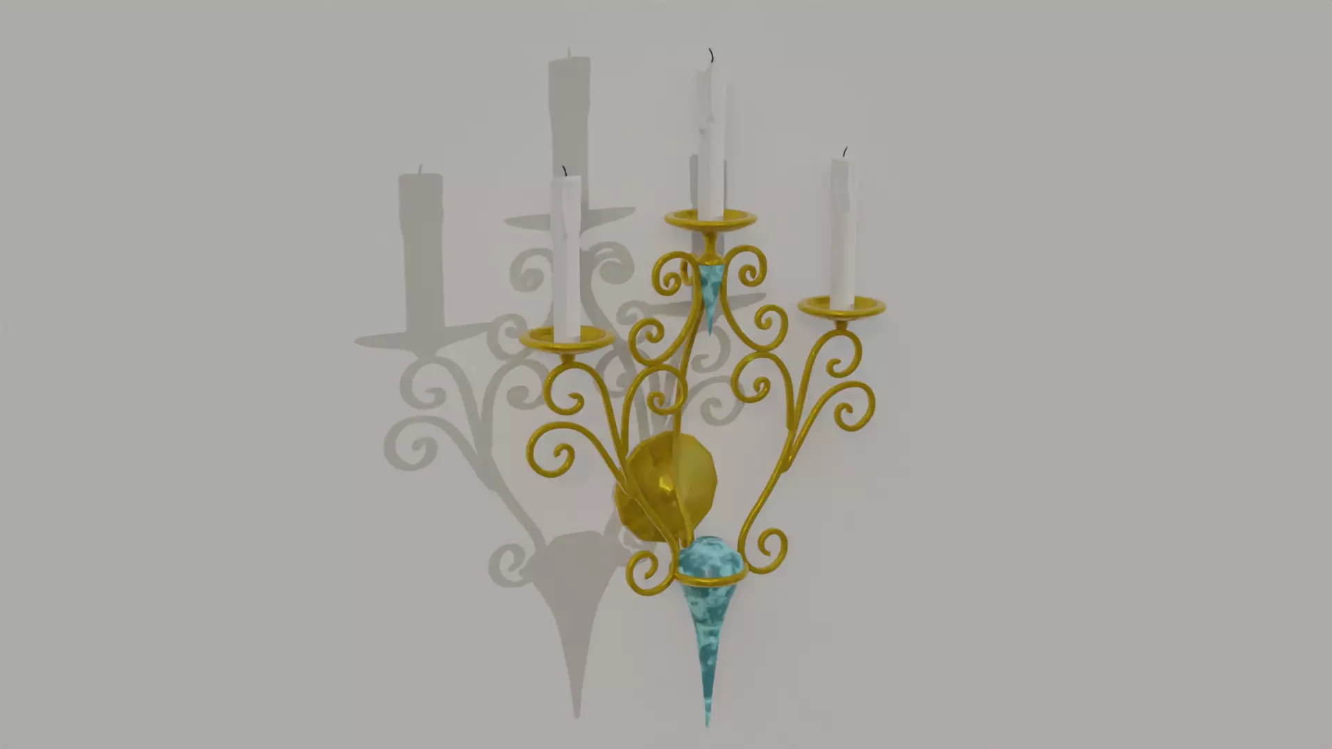 golden candle 3D model