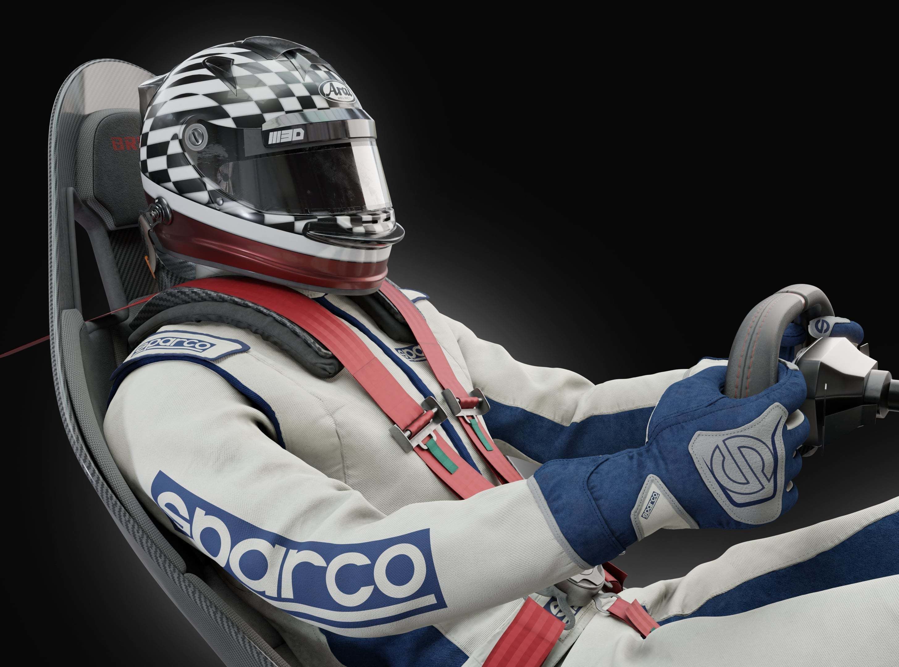 High Quality Race Driver Suit 3D model_4