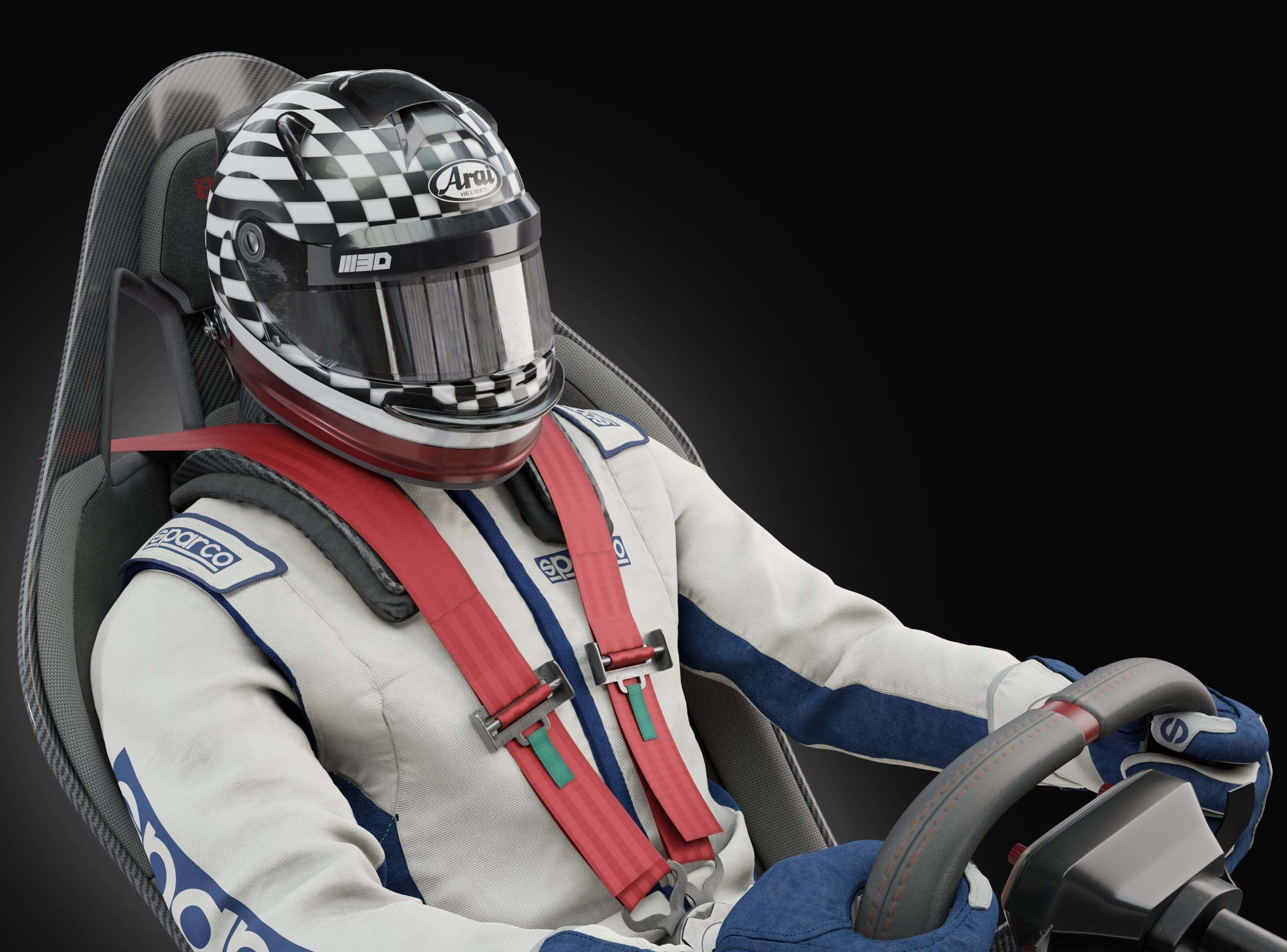 High Quality Race Driver Suit 3D model_1
