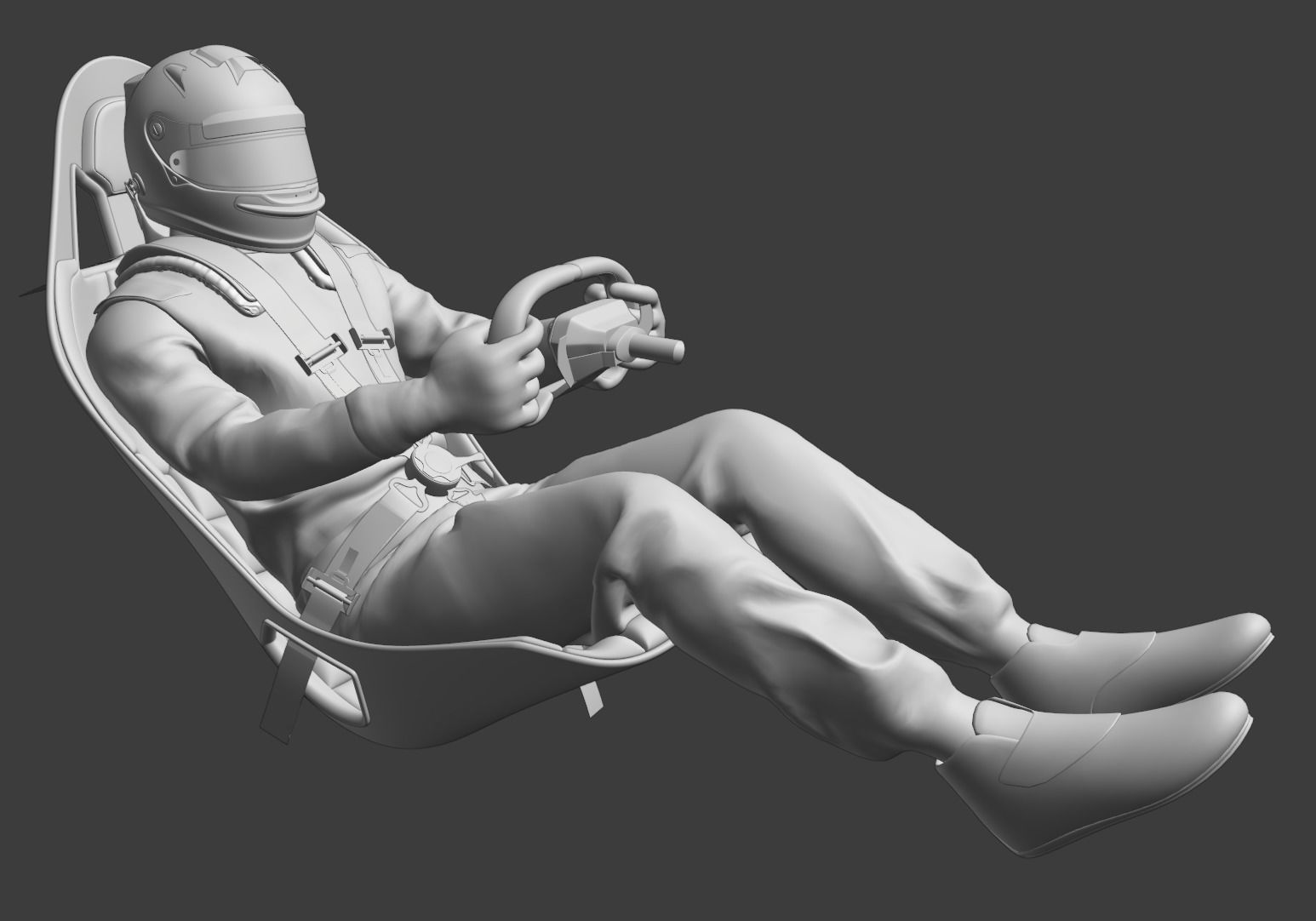 High Quality Race Driver Suit 3D model_11