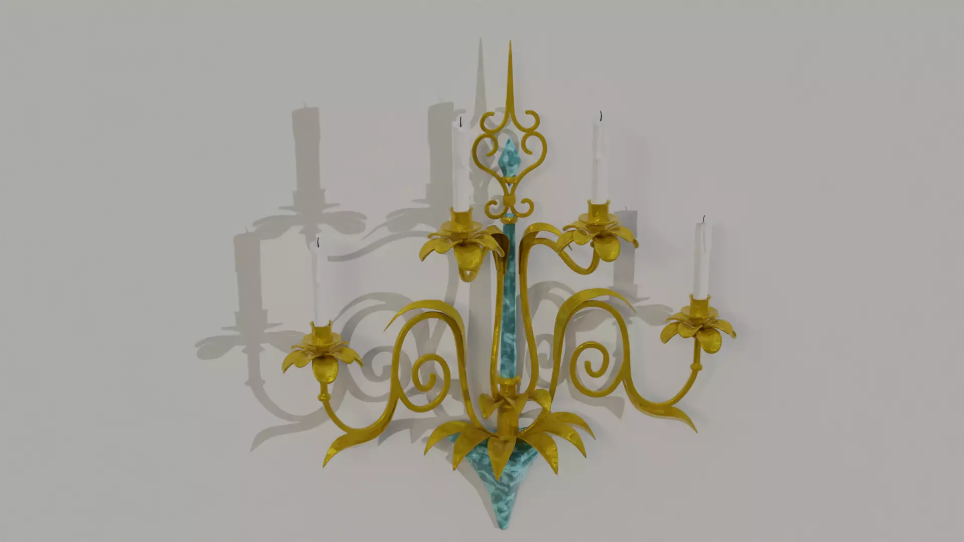 golden candle 3D model