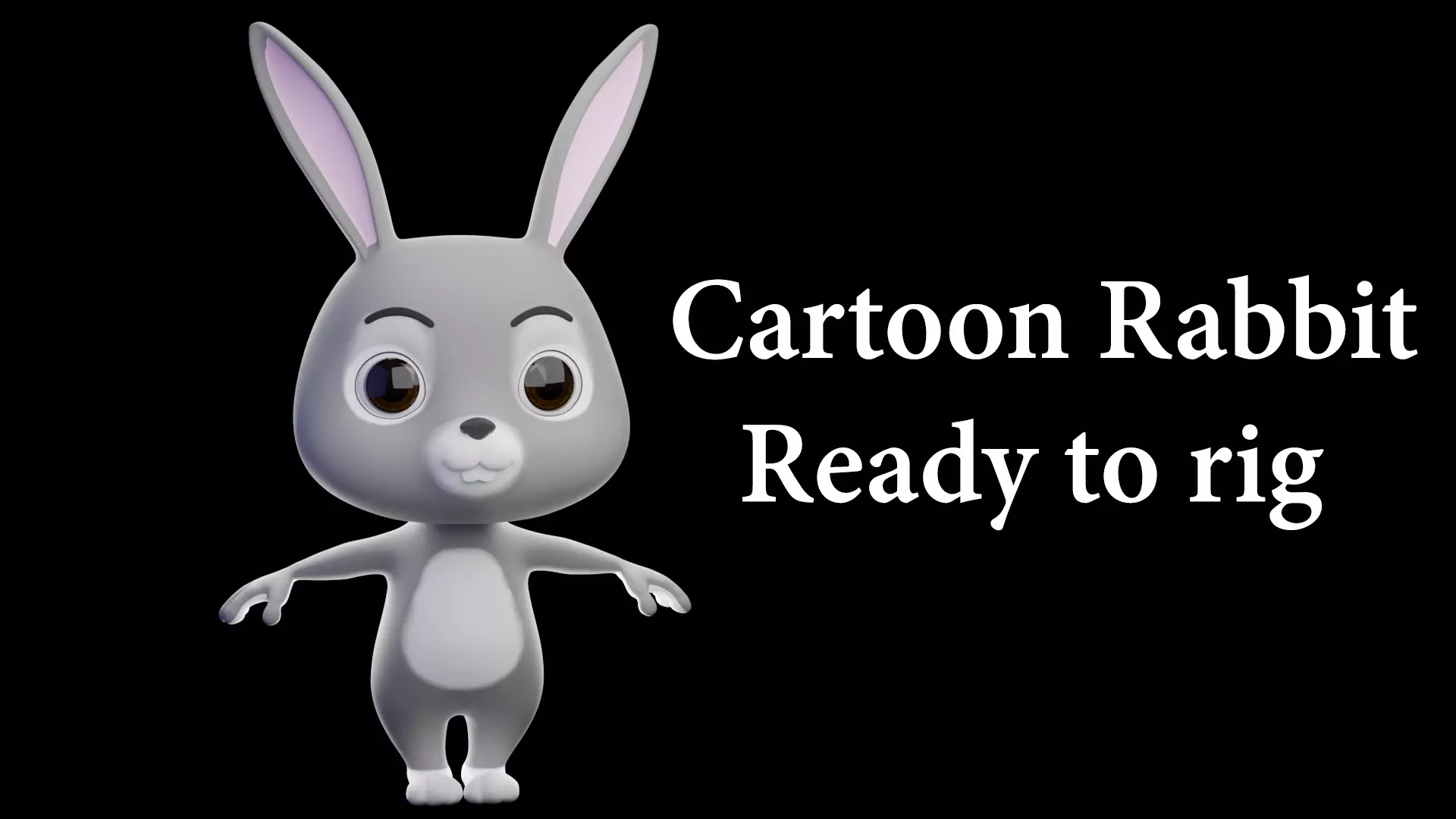 Cartoon Rabbit - READY TO RIG Low-poly 3D model_0
