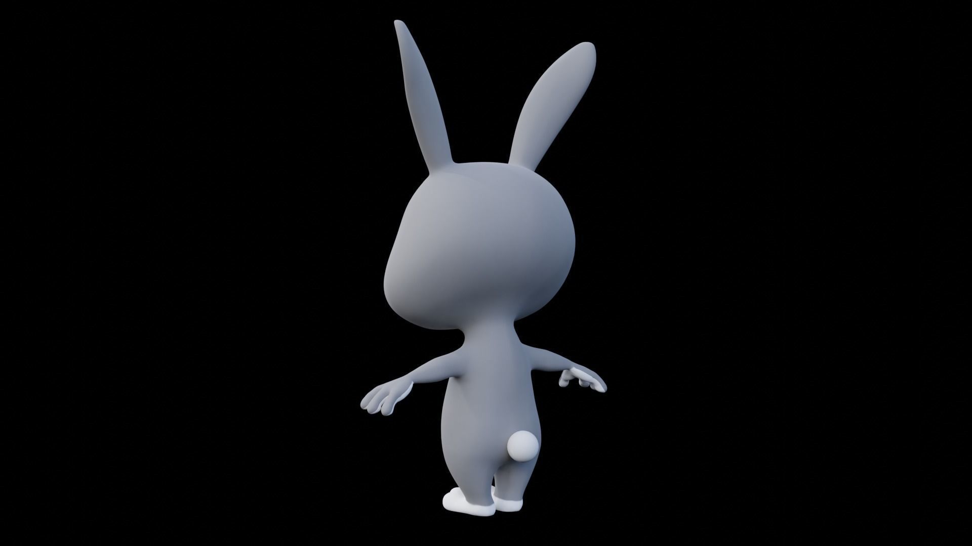 Cartoon Rabbit - READY TO RIG Low-poly 3D model_7