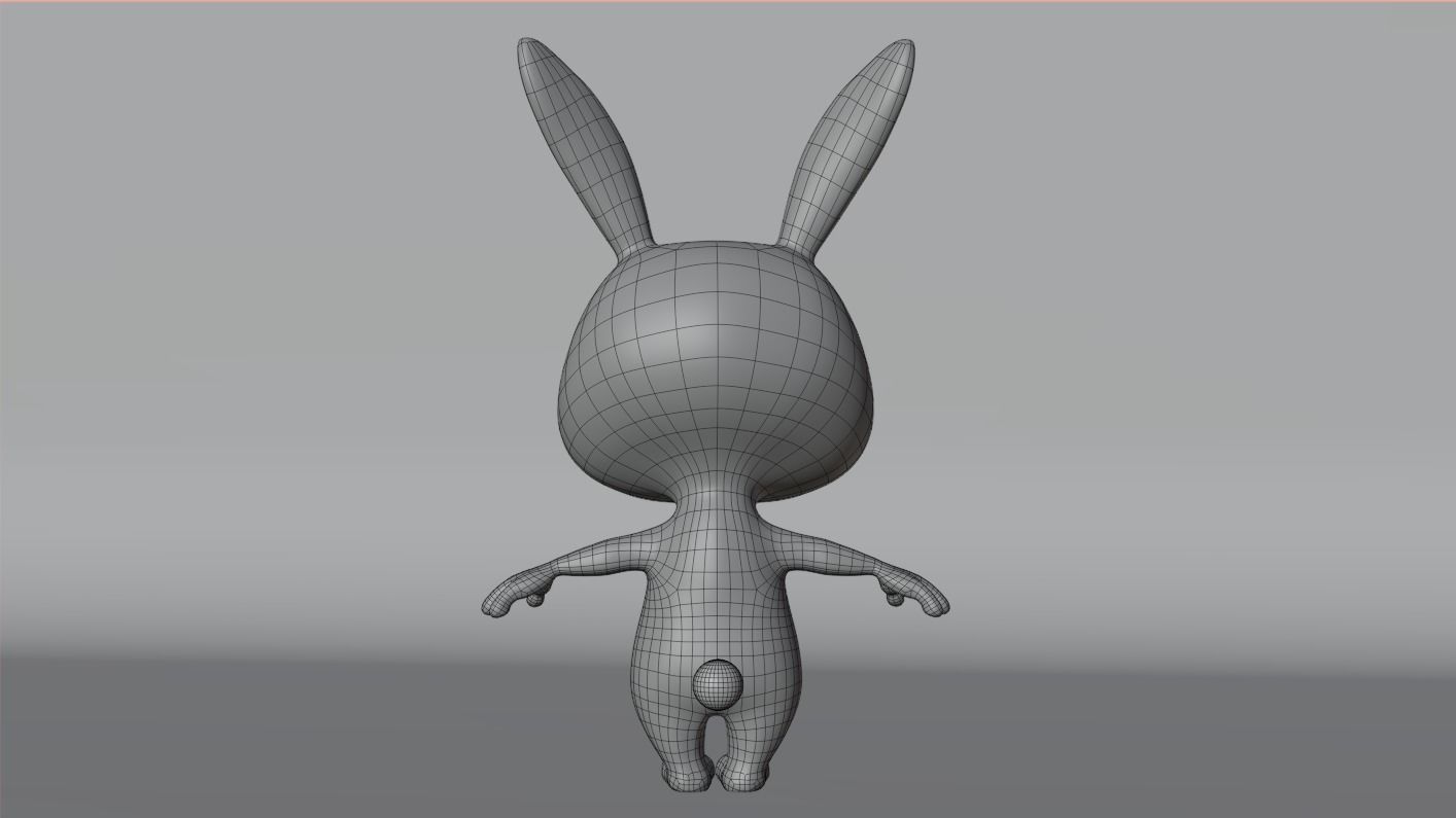 Cartoon Rabbit - READY TO RIG Low-poly 3D model_19