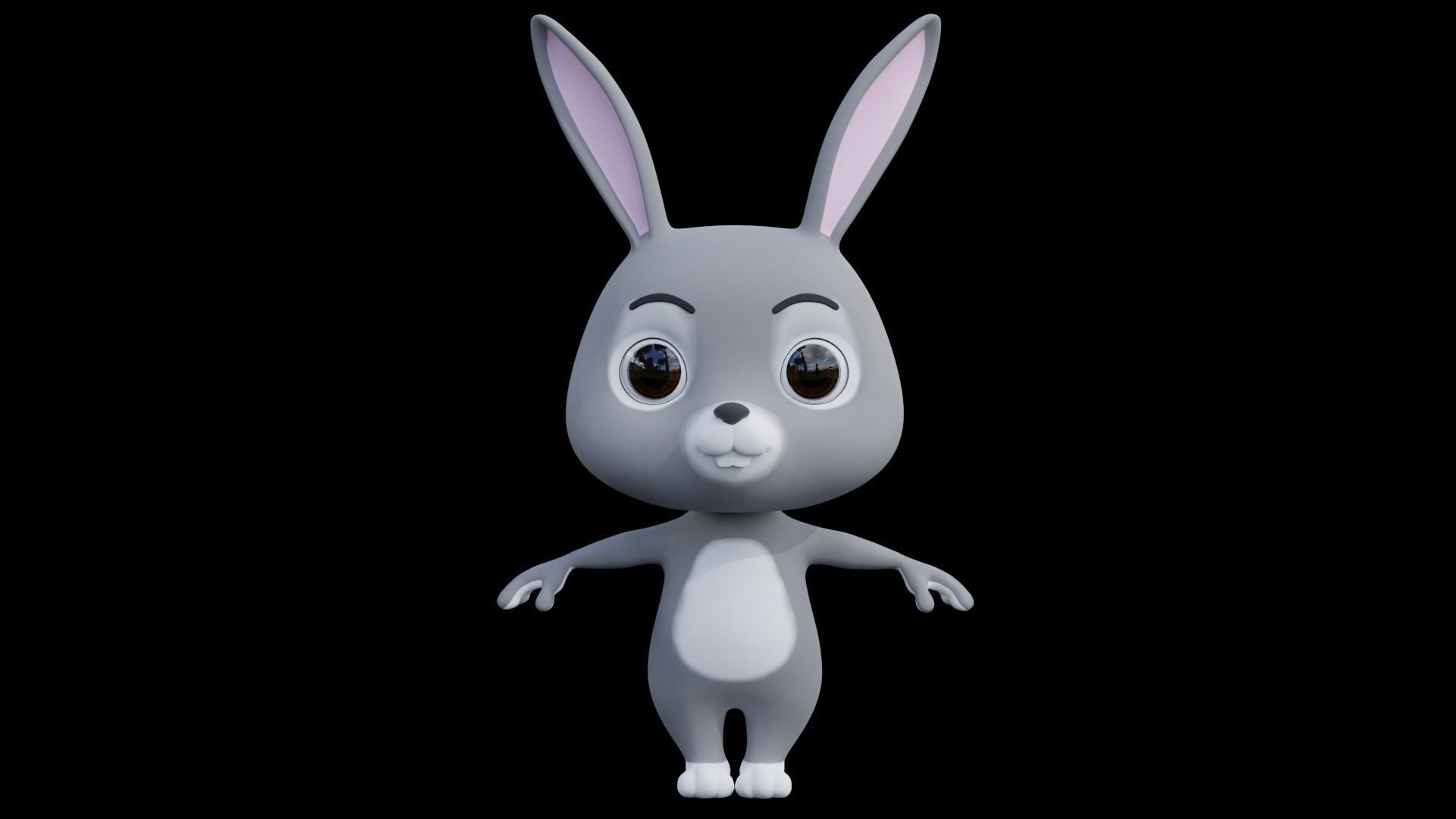 Cartoon Rabbit - READY TO RIG Low-poly 3D model_1
