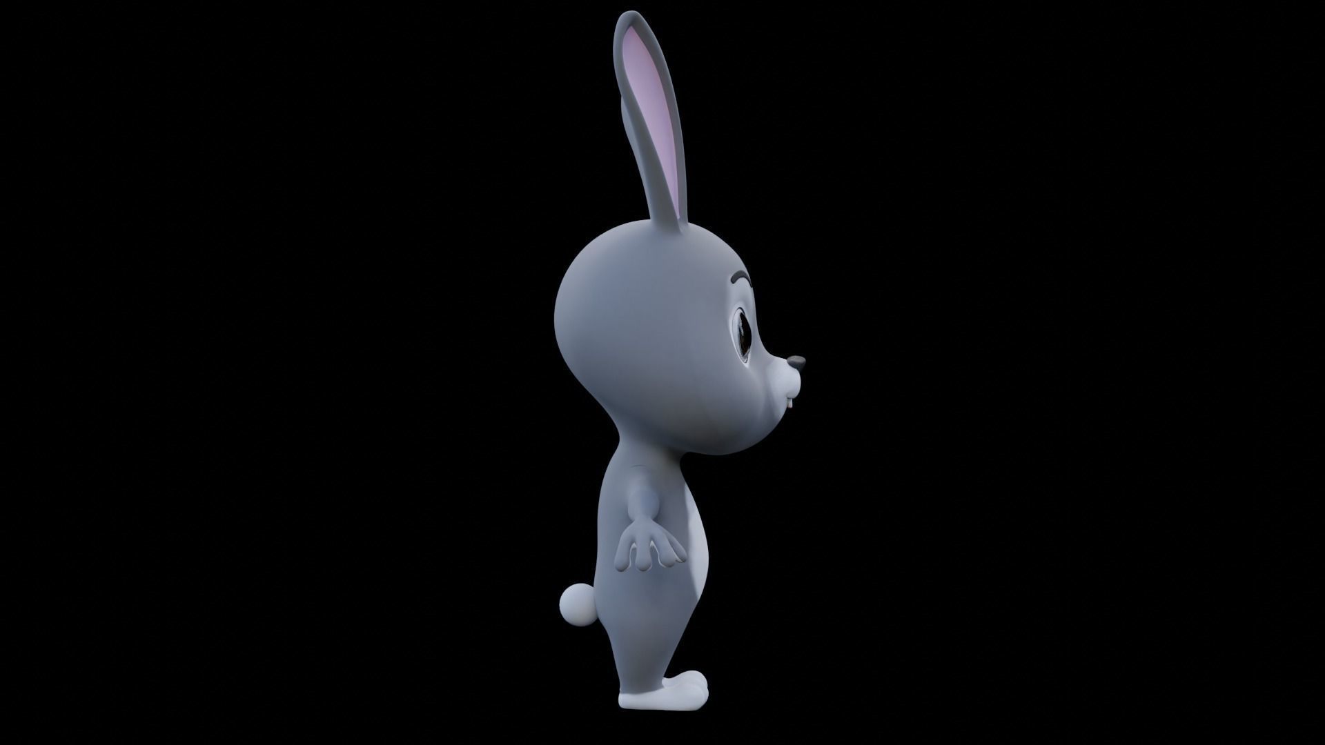 Cartoon Rabbit - READY TO RIG Low-poly 3D model_4