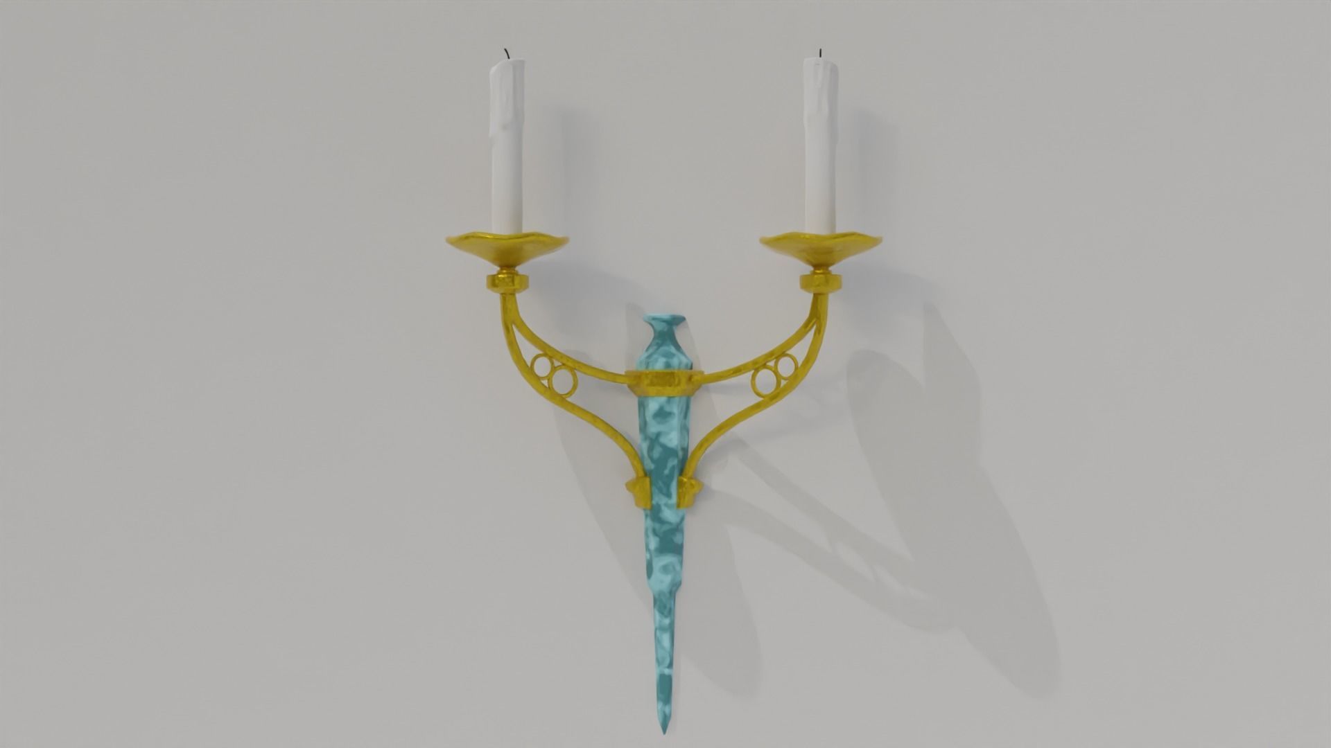 golden candle pack 3D model_8