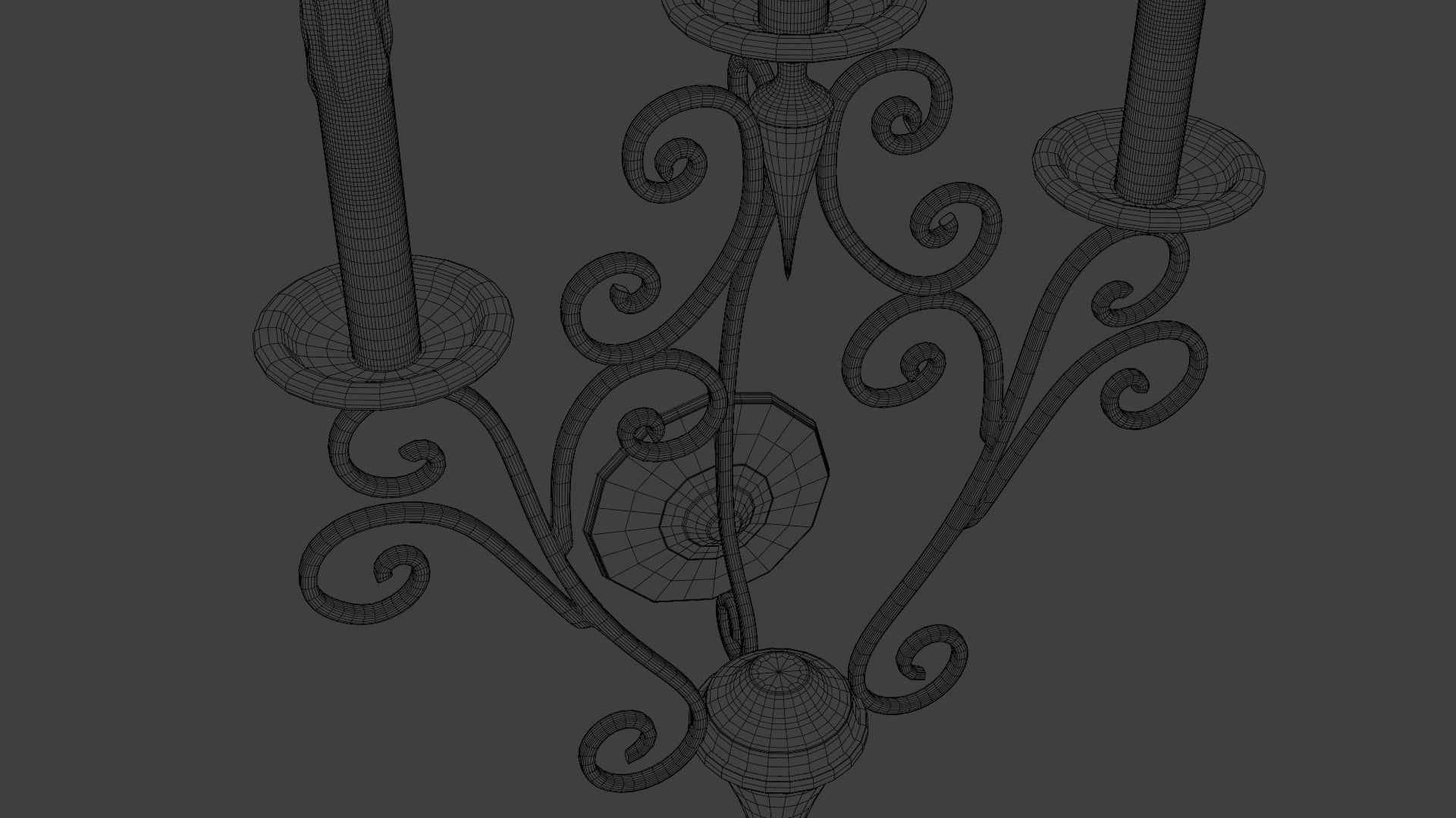 golden candle pack 3D model_10