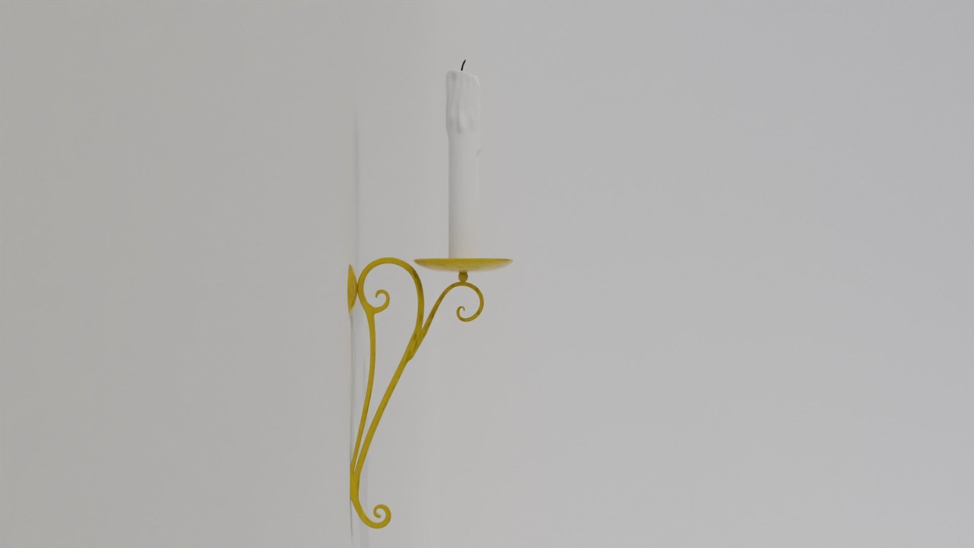 golden candle pack 3D model_5
