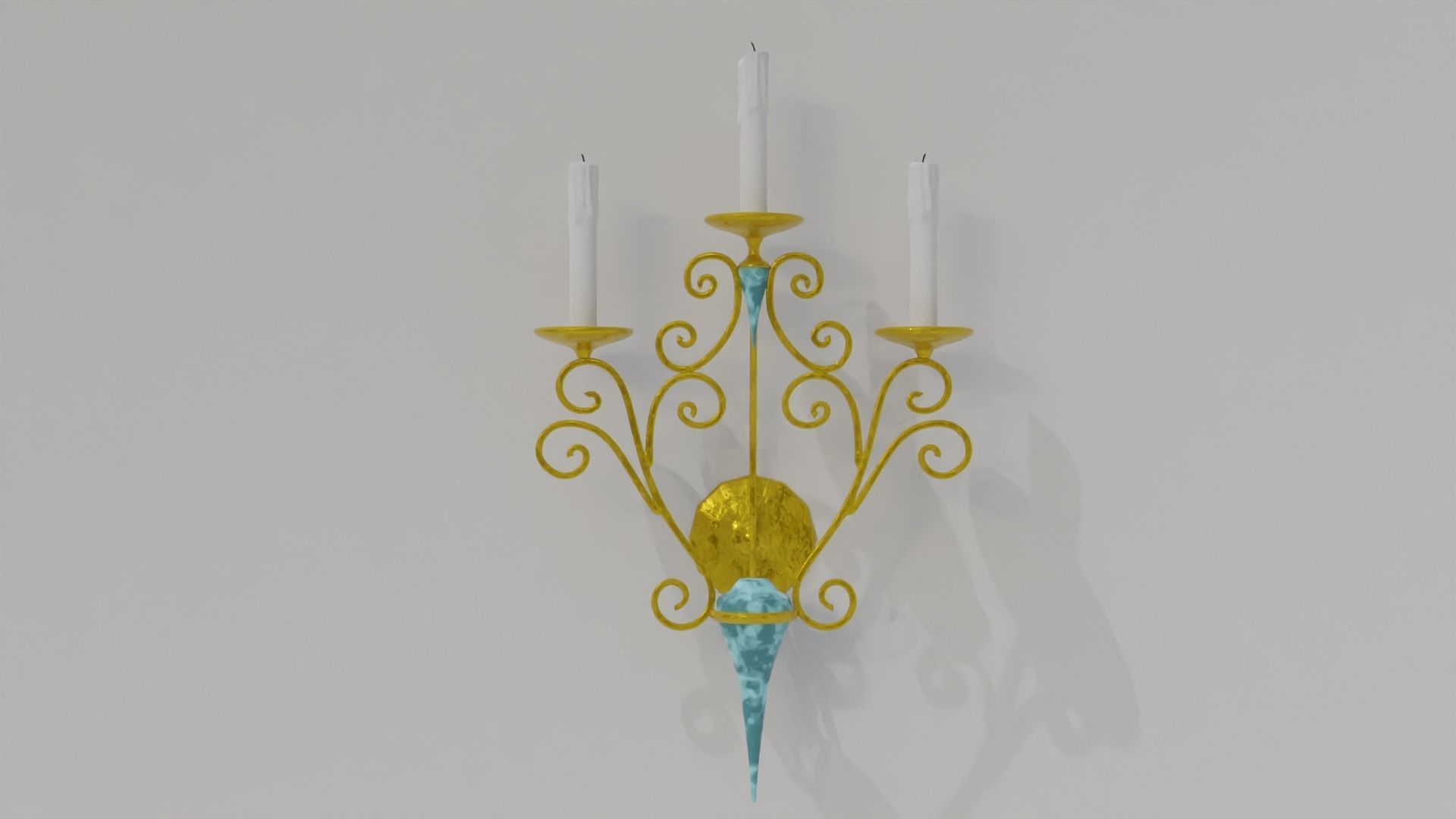 golden candle pack 3D model_11
