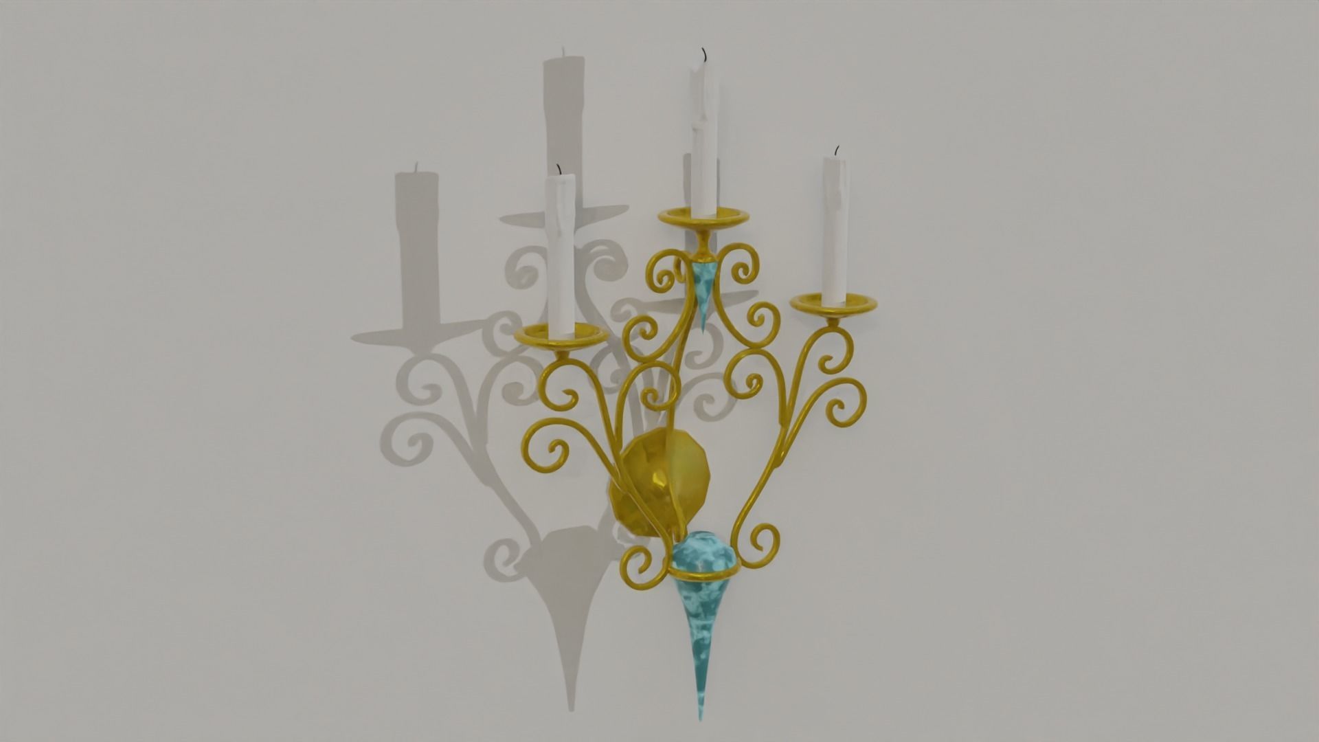 golden candle pack 3D model_9