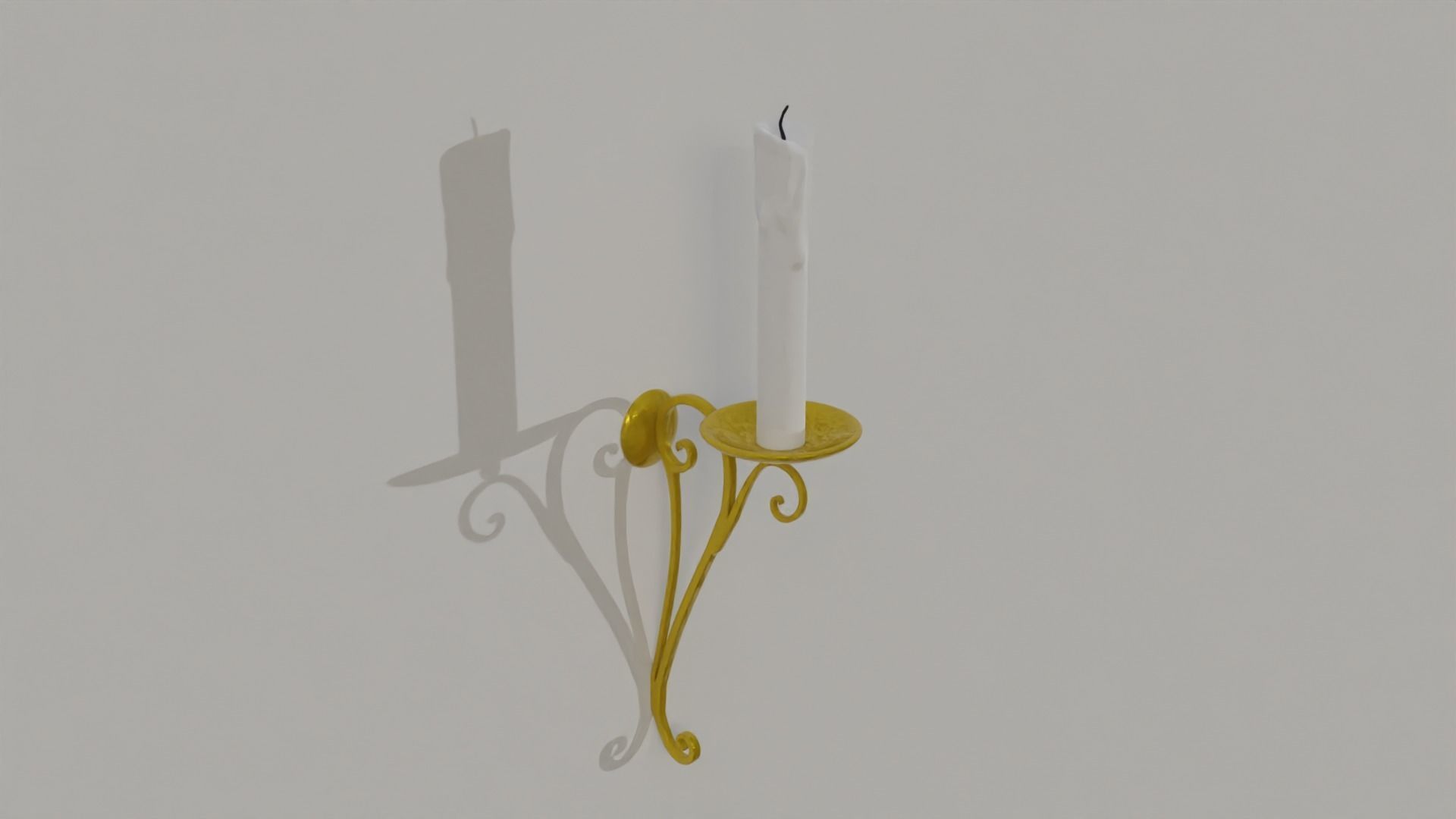 golden candle pack 3D model_3