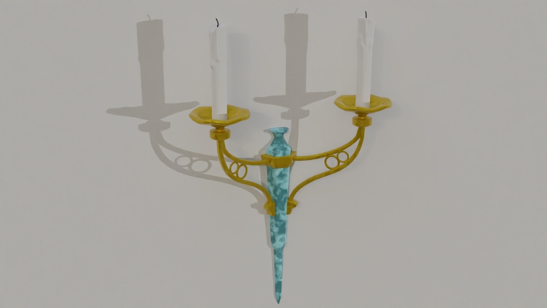 golden candle pack 3D model_6
