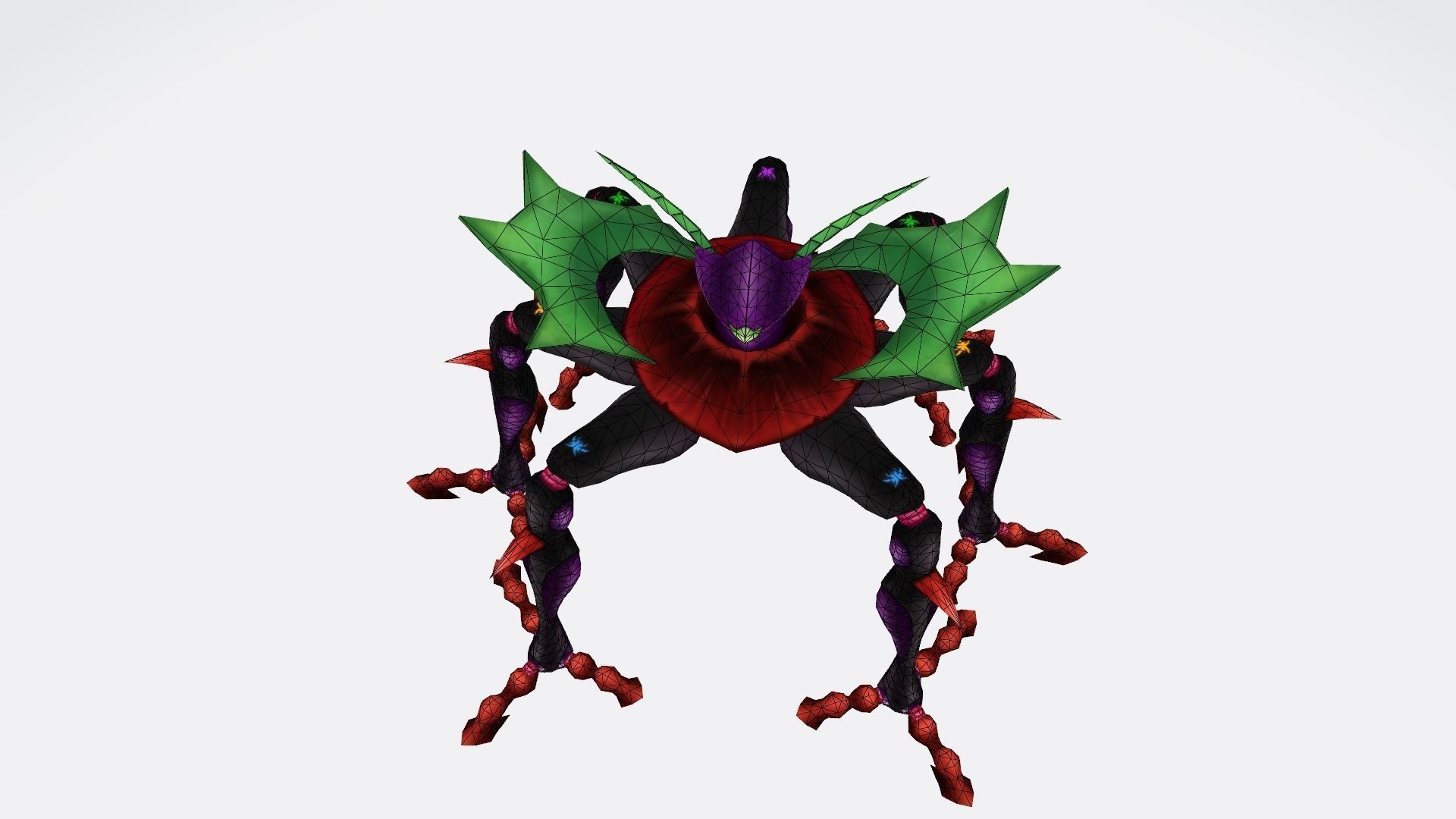 Ogudomon creature with long legs and claws 3D print model_10