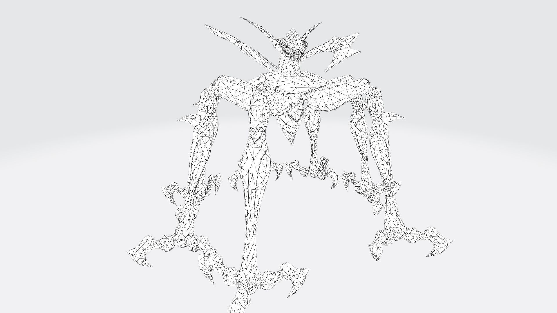 Ogudomon creature with long legs and claws 3D print model_11