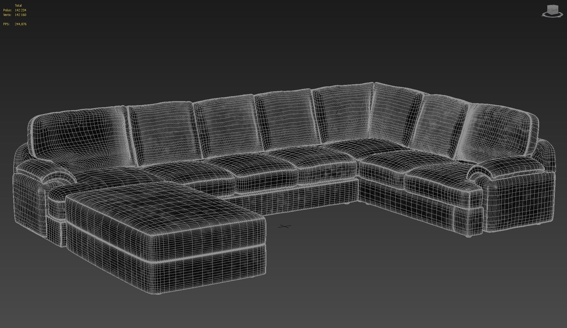 Key West Sectional LShaped Couch Free 3D model_8