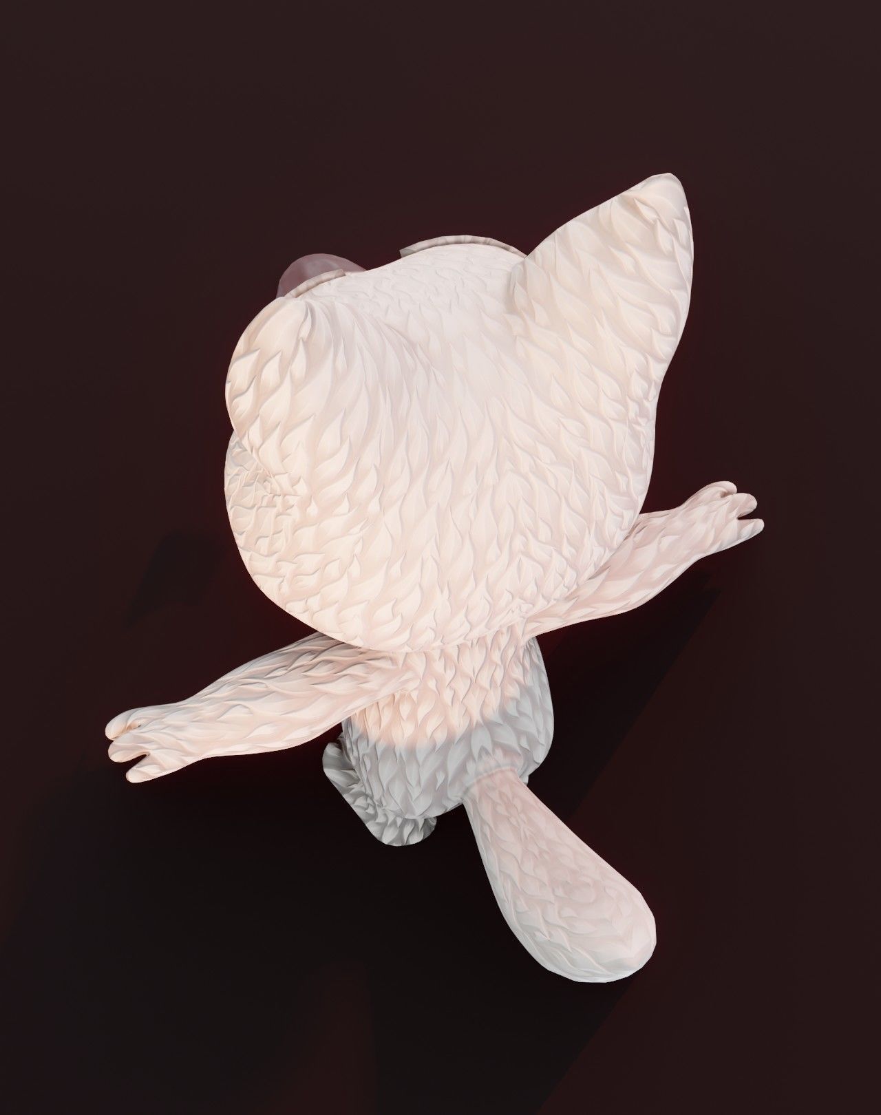 Cartoon White Wolf 3D Model Low-poly 3D model_12