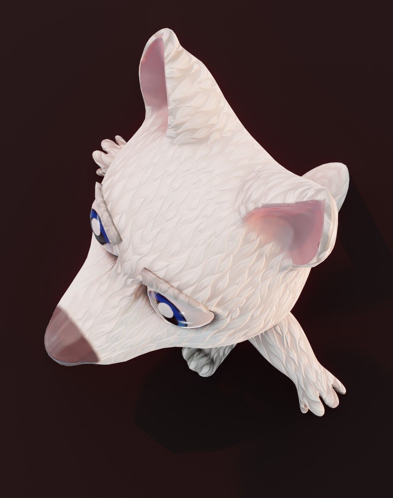 Cartoon White Wolf 3D Model Low-poly 3D model_11