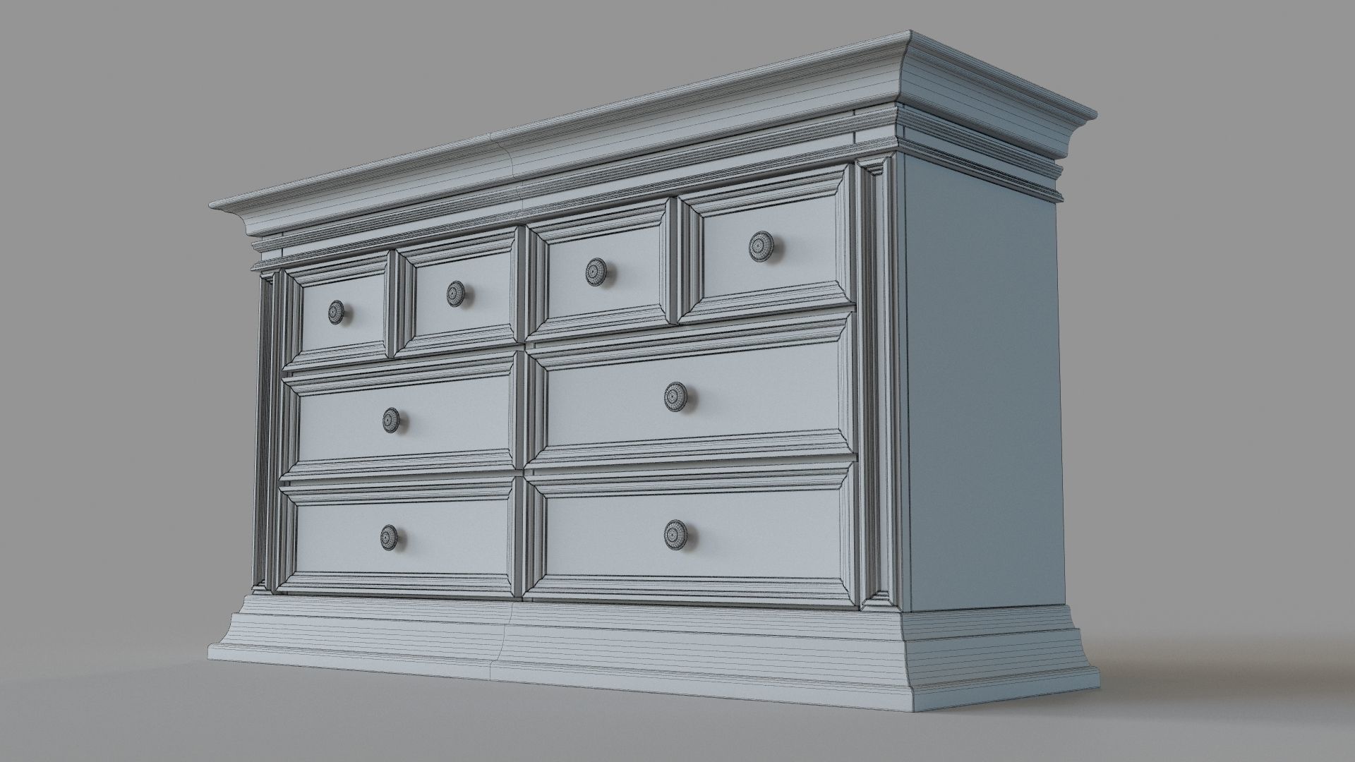 Classic Dresser 3D model_5