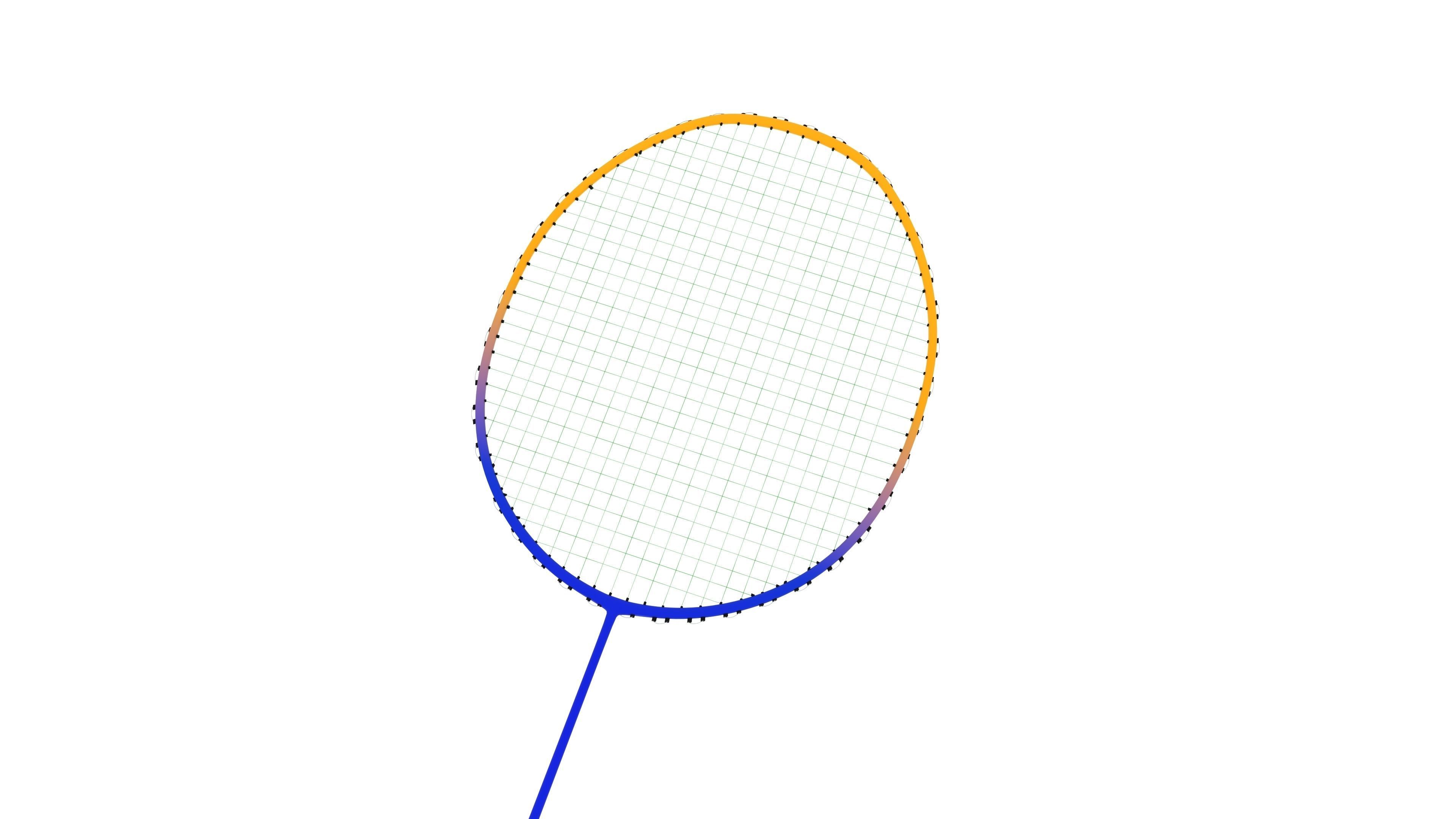 Badminton court Racket and shuttlecock Low-poly 3D model_11