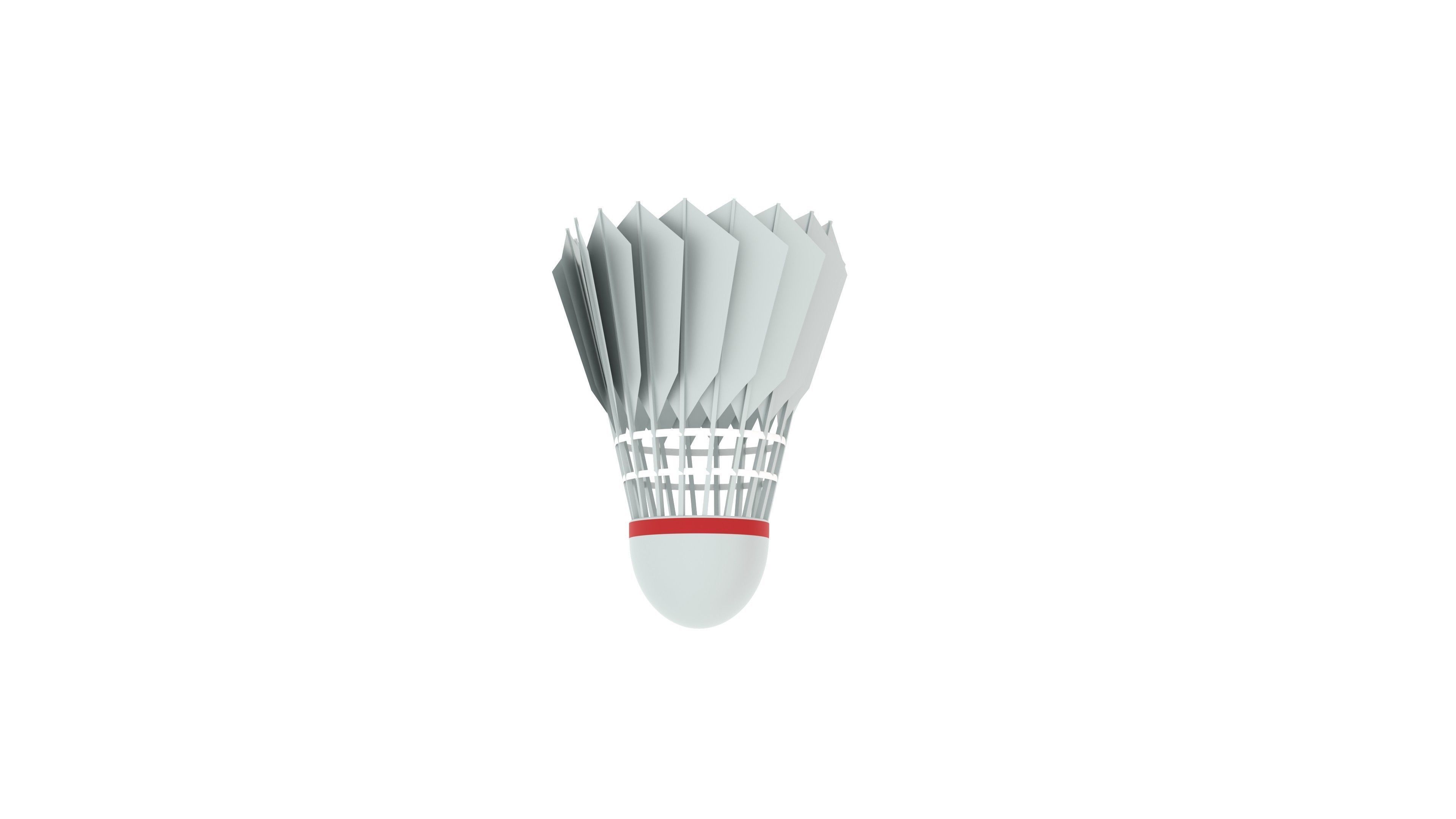 Badminton court Racket and shuttlecock Low-poly 3D model_3