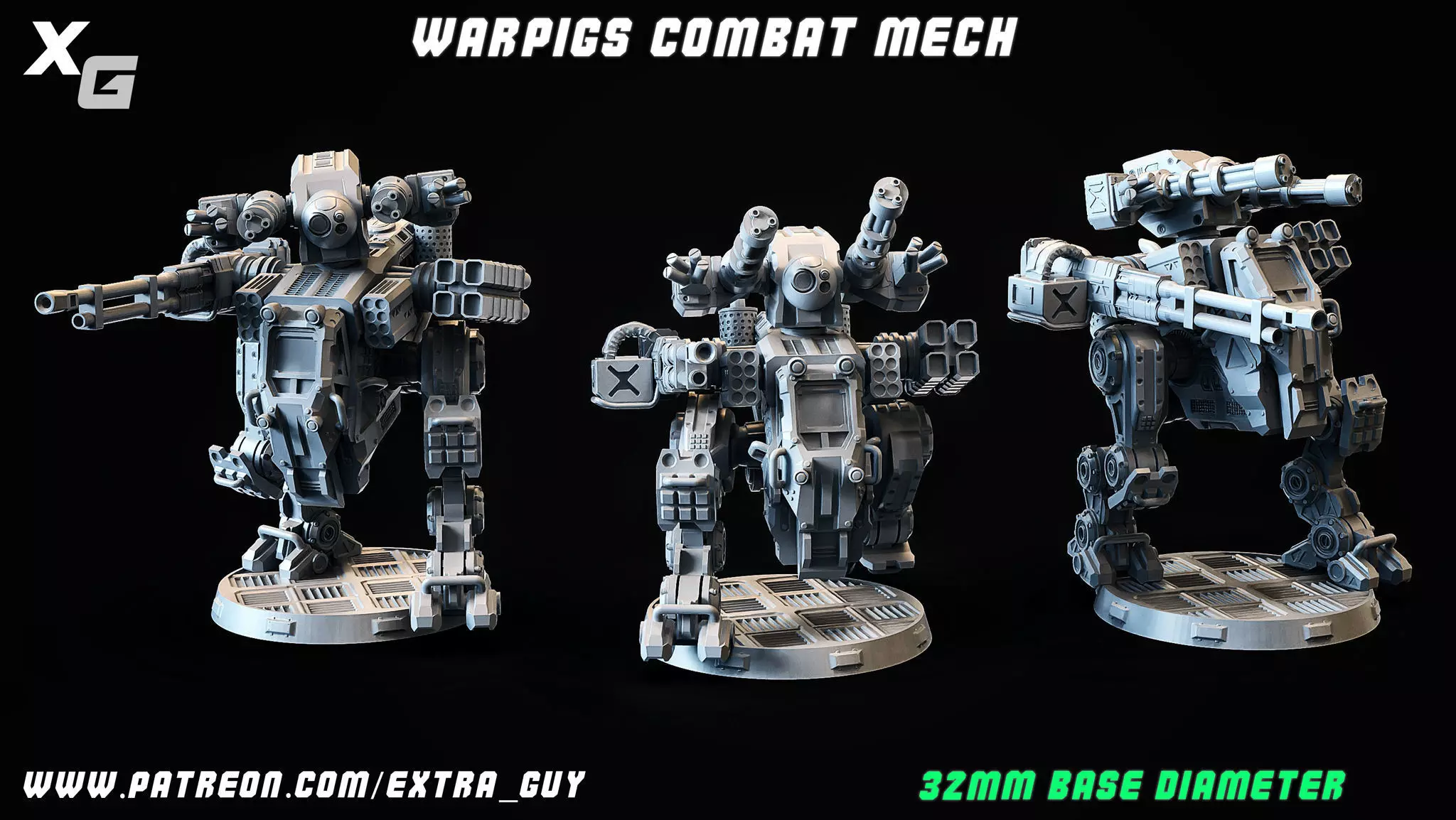 Warpig Class Light Frame 32mm base 3DPrintable 3D print model