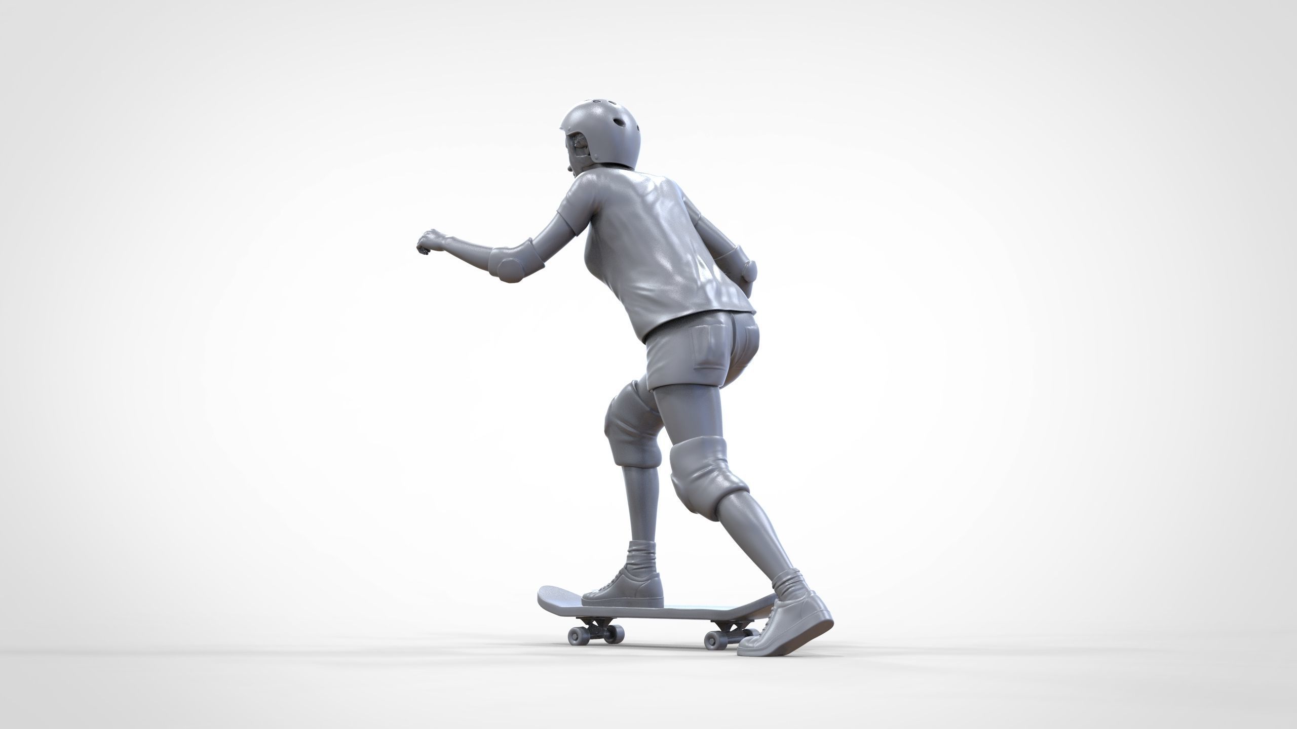 N2 Skateboarder Skateboarding with Skateboard 3D print model_31