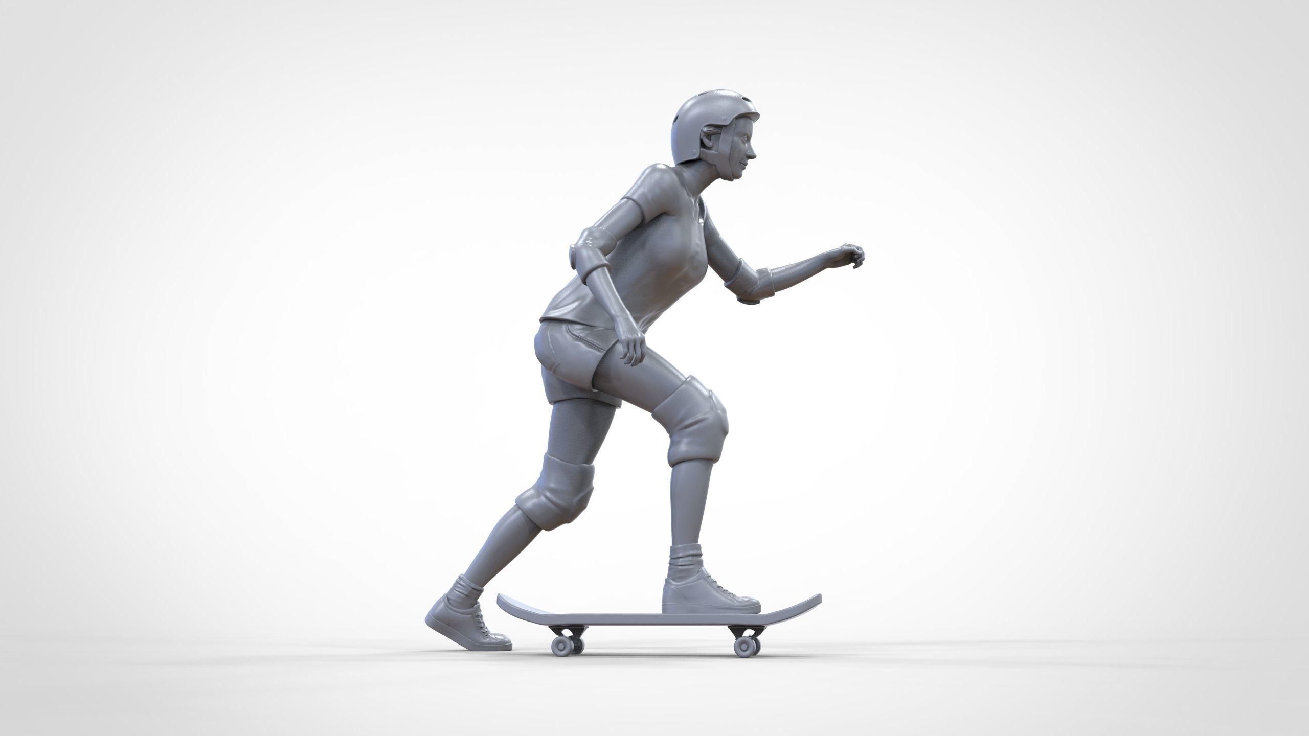 N2 Skateboarder Skateboarding with Skateboard 3D print model_48