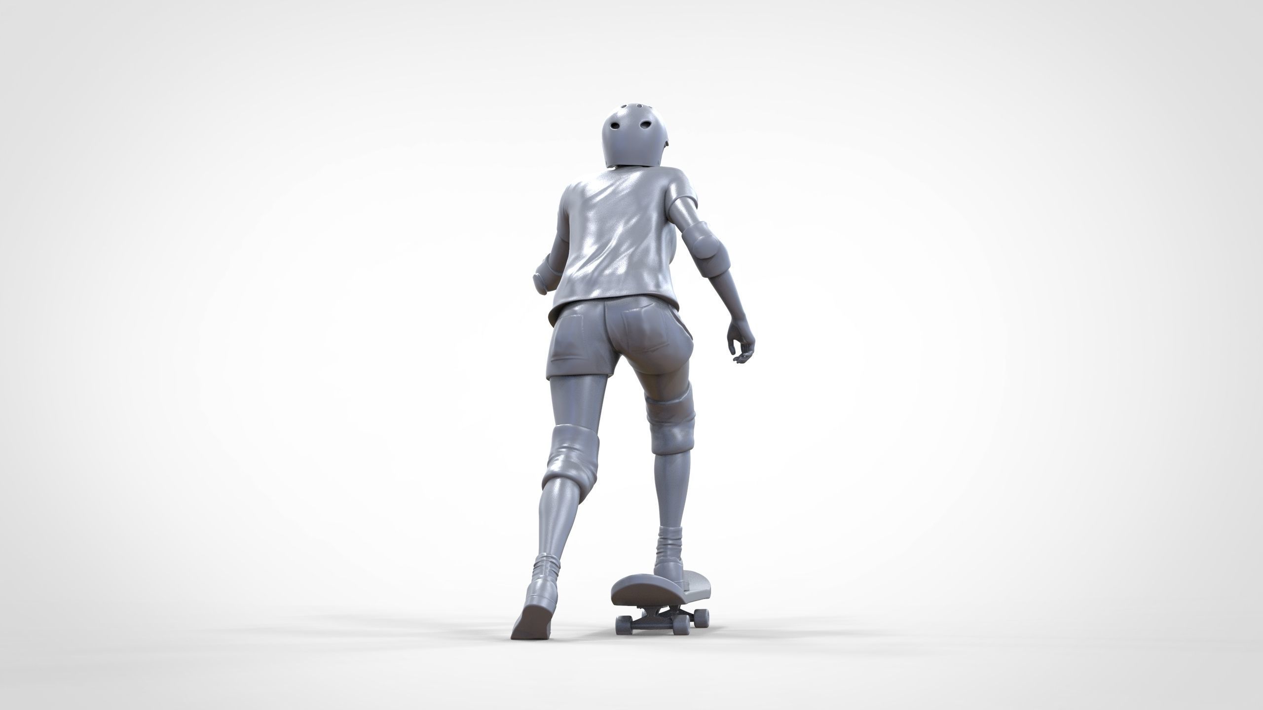 N2 Skateboarder Skateboarding with Skateboard 3D print model_44
