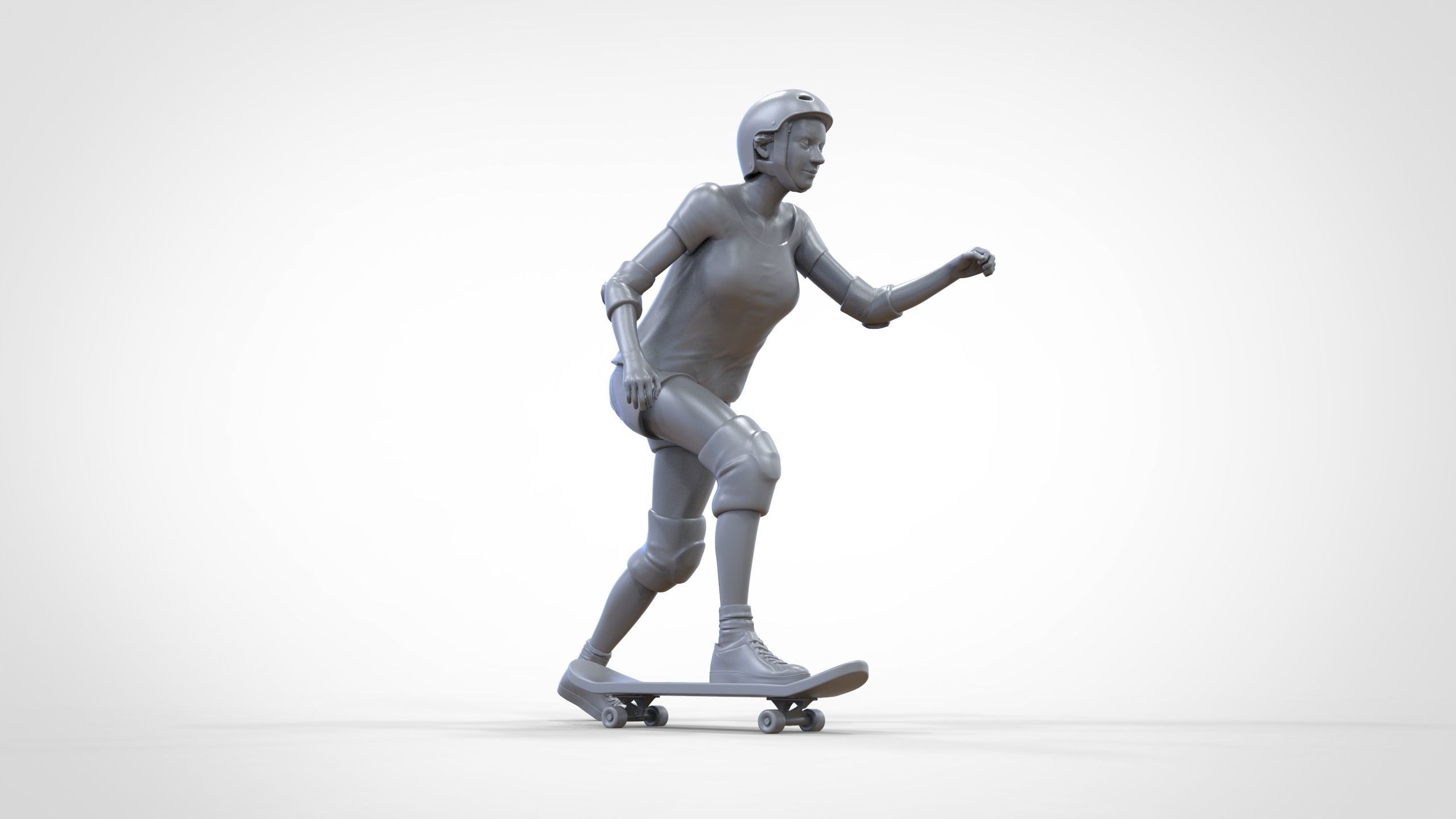 N2 Skateboarder Skateboarding with Skateboard 3D print model_37