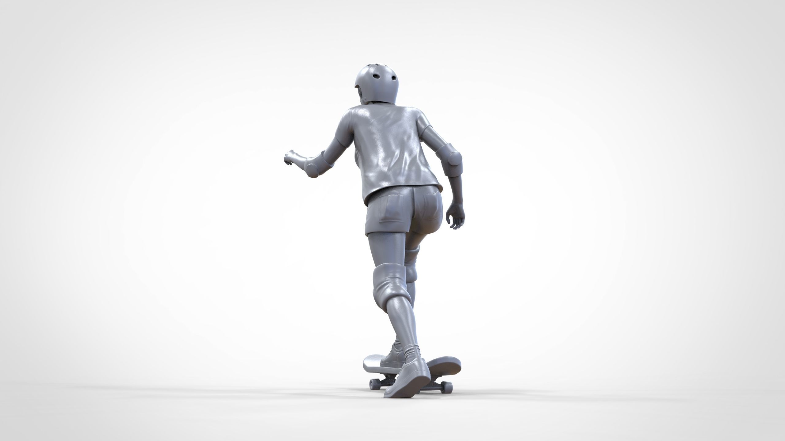 N2 Skateboarder Skateboarding with Skateboard 3D print model_43
