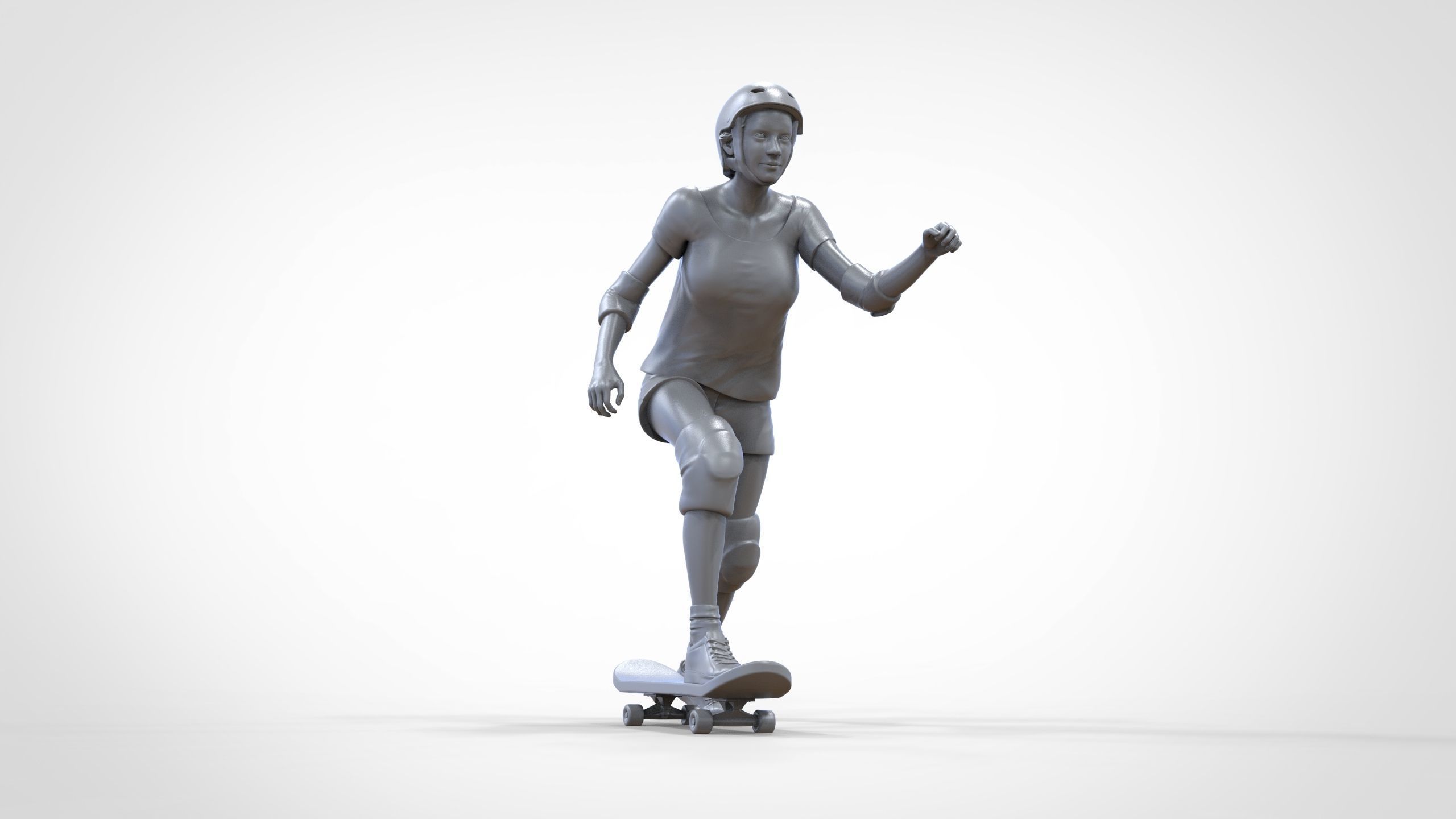 N2 Skateboarder Skateboarding with Skateboard 3D print model_38