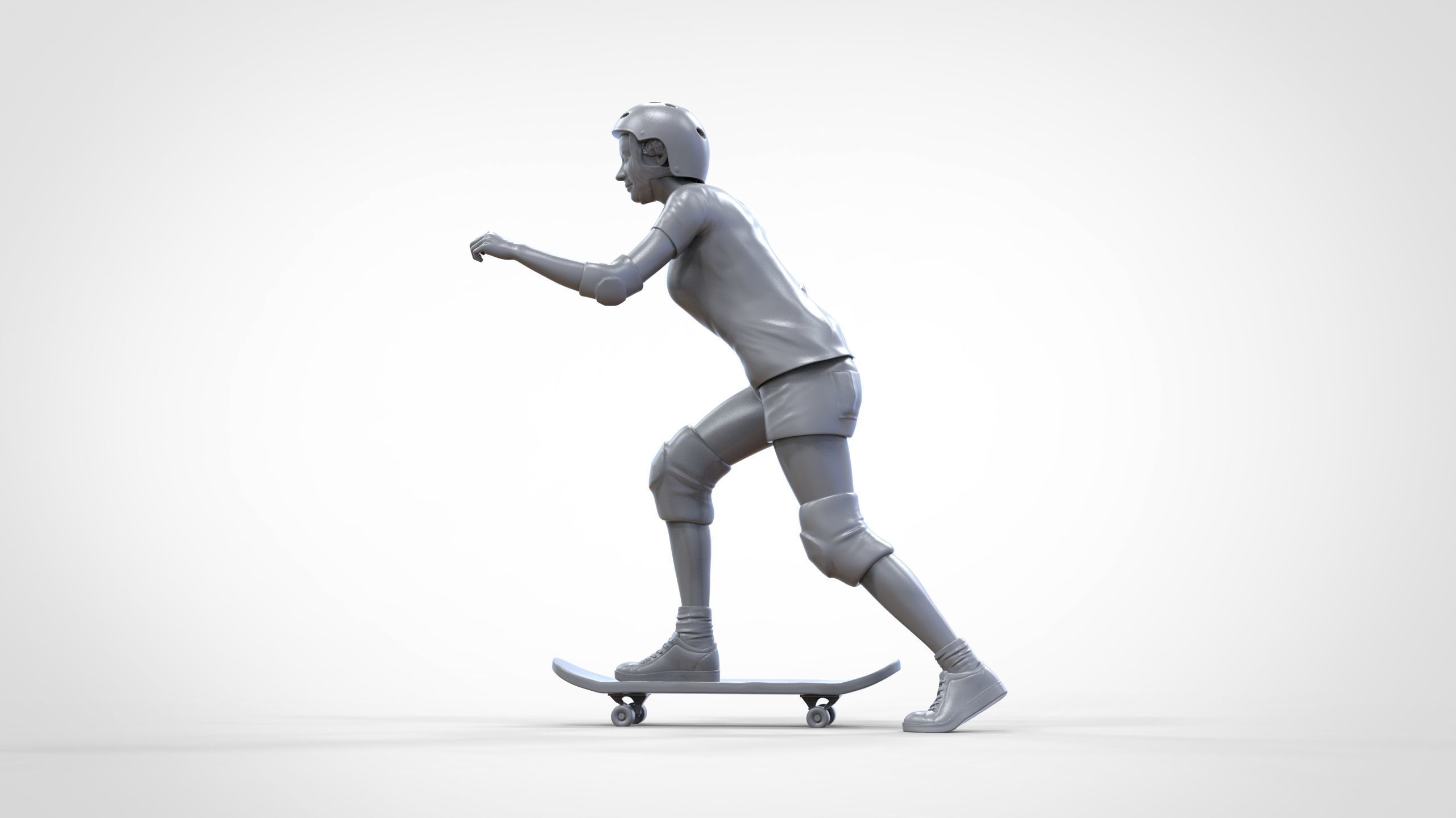 N2 Skateboarder Skateboarding with Skateboard 3D print model_42