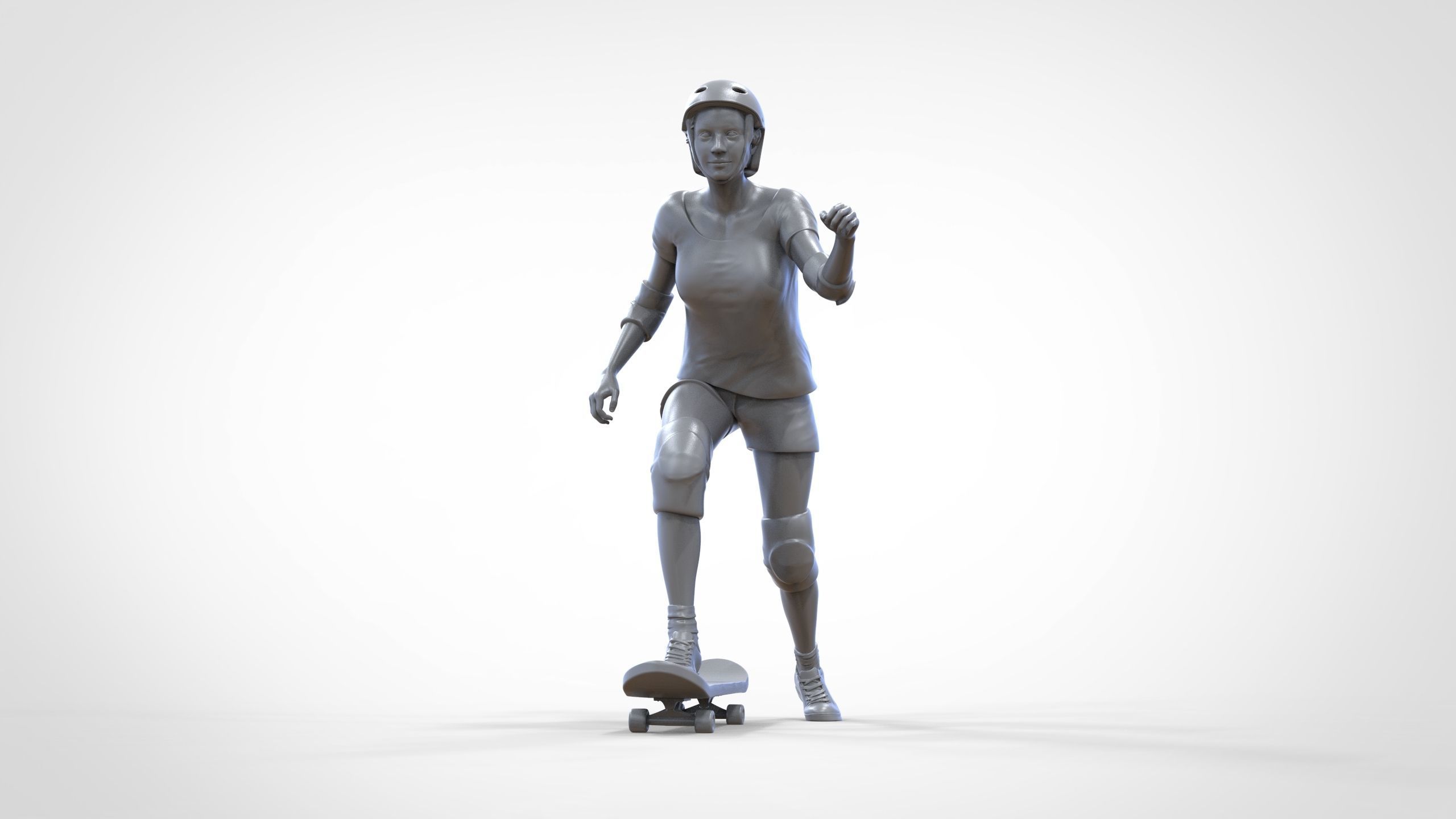 N2 Skateboarder Skateboarding with Skateboard 3D print model_39